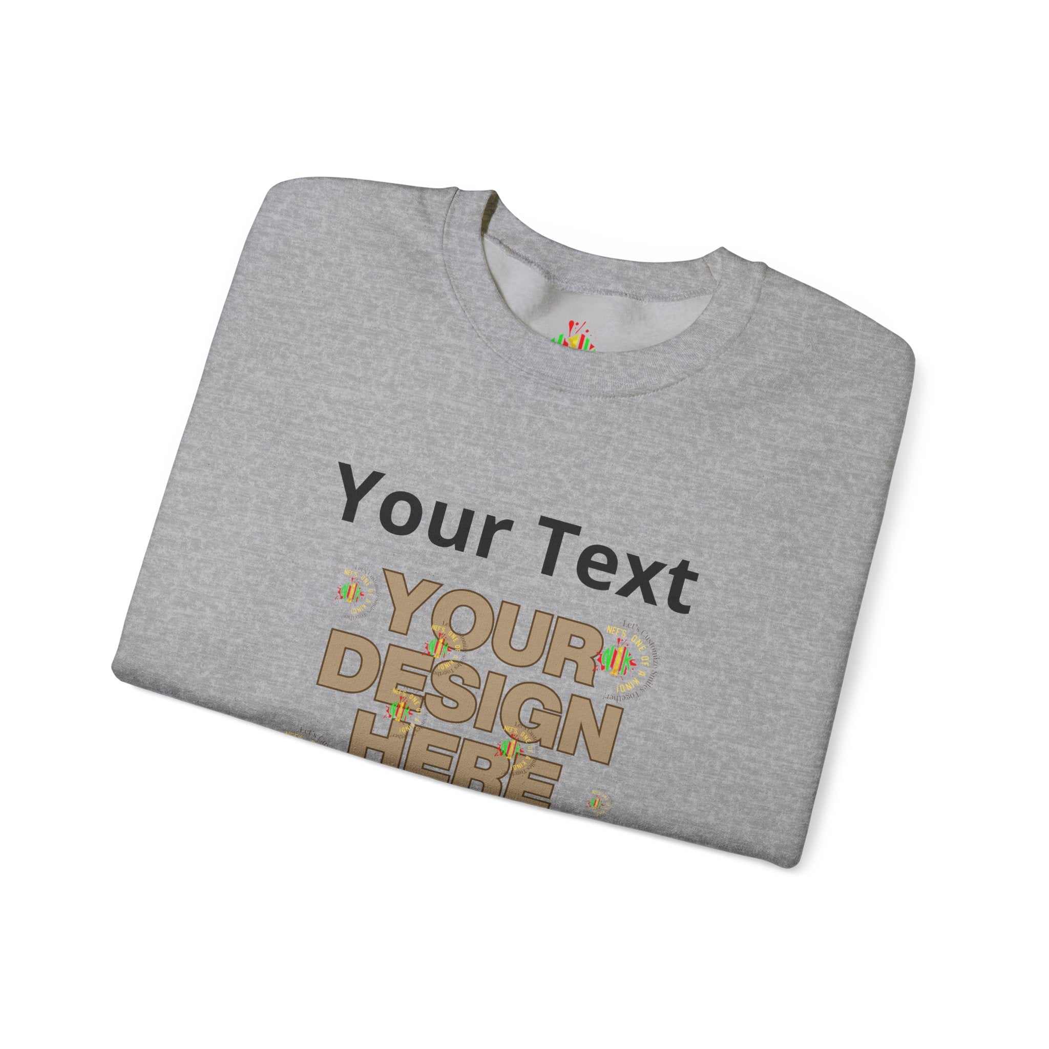 Customizable Front Photo/Text Crewneck Sweatshirt - Unisex Customizable Sweatshirt