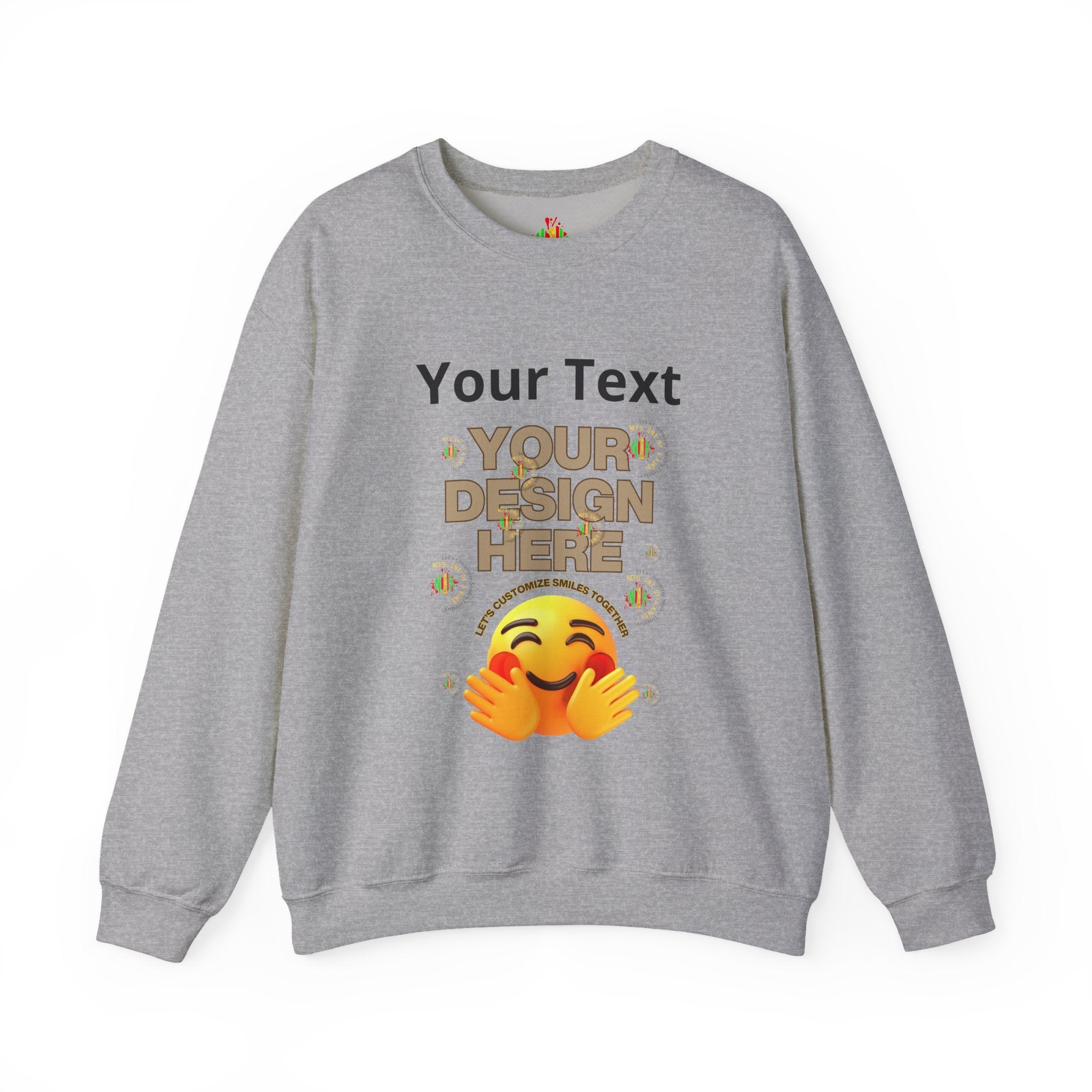 Customizable Front Photo/Text Crewneck Sweatshirt - Unisex Customizable Sweatshirt