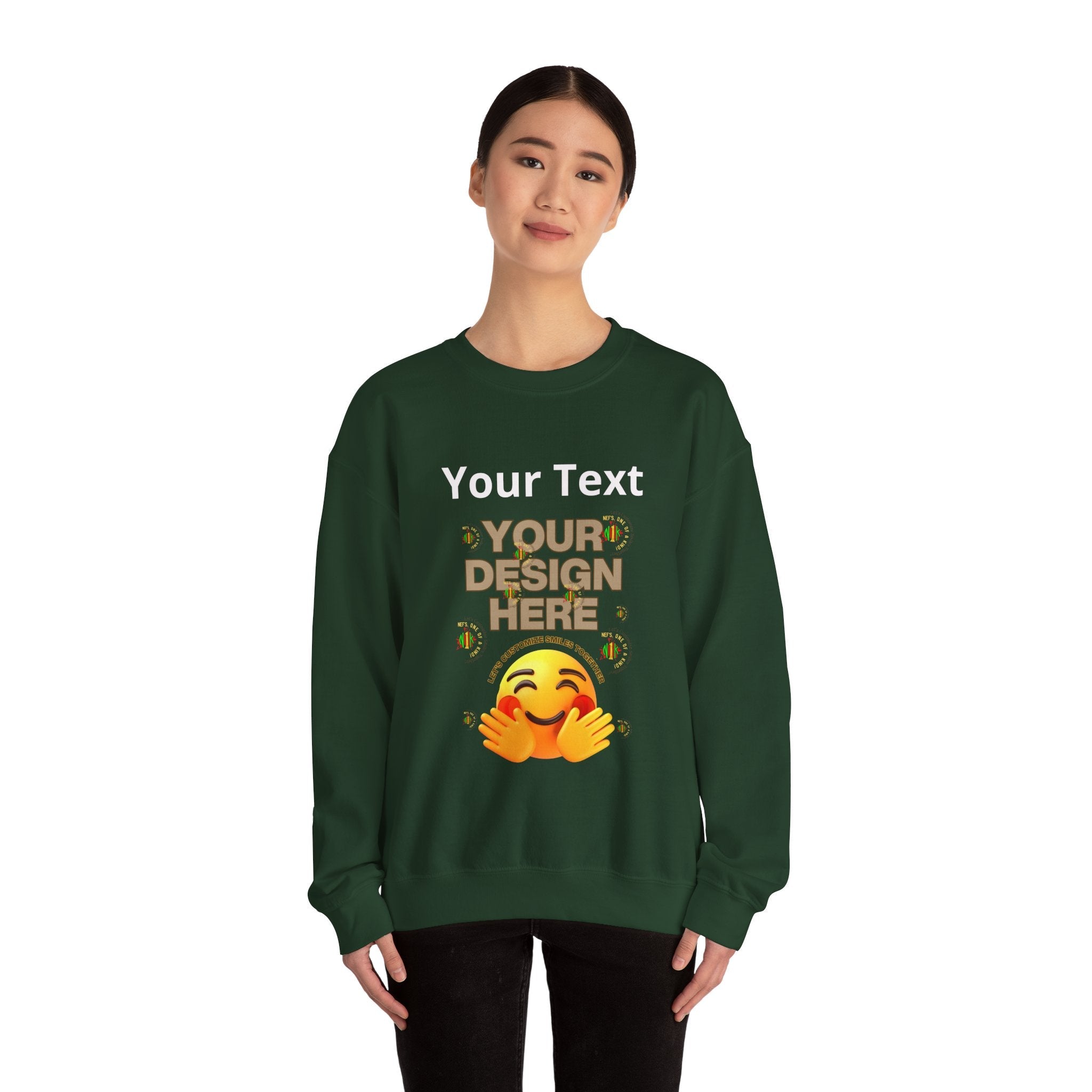 Customizable Front Photo/Text Crewneck Sweatshirt - Unisex Customizable Sweatshirt