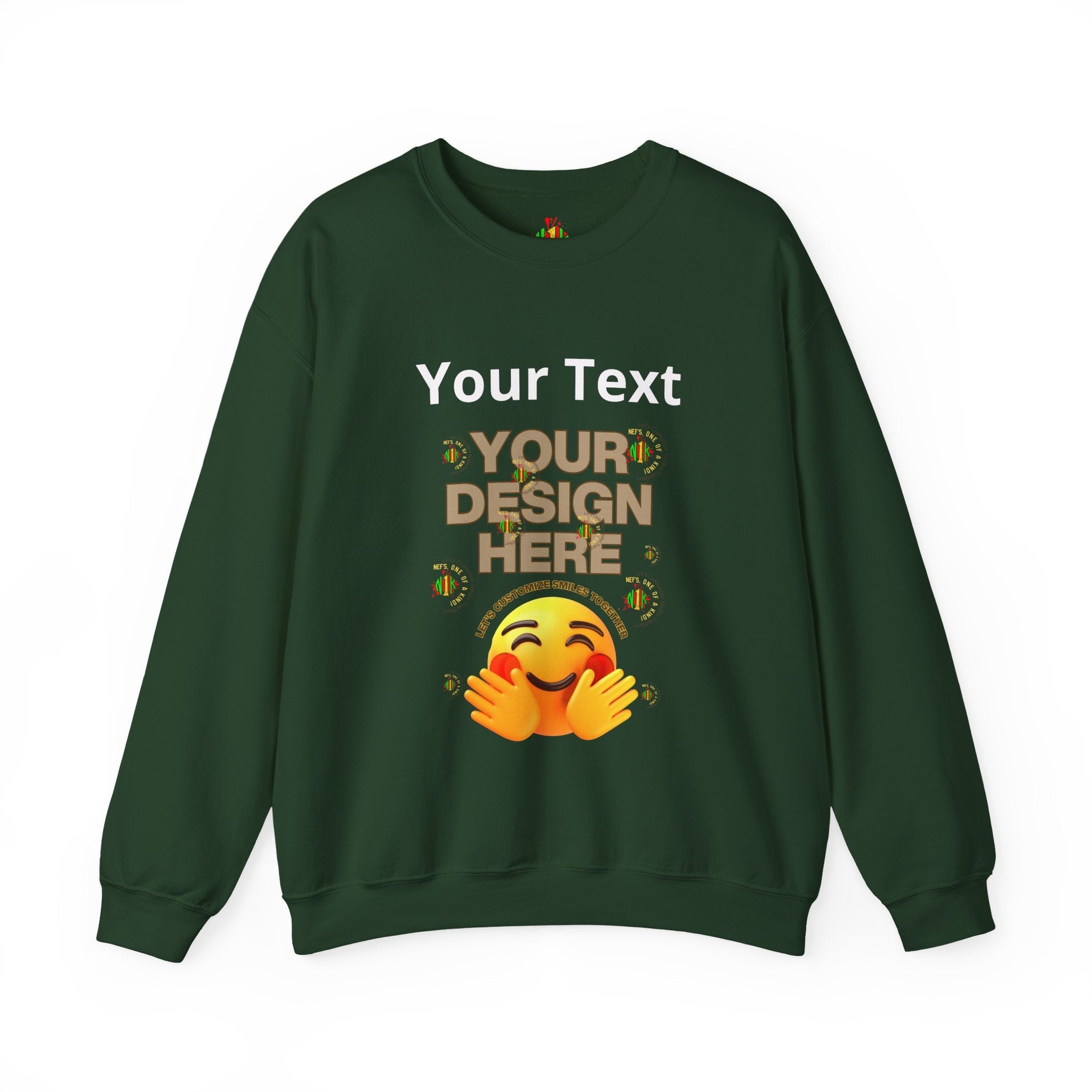 Customizable Front Photo/Text Crewneck Sweatshirt - Unisex Customizable Sweatshirt