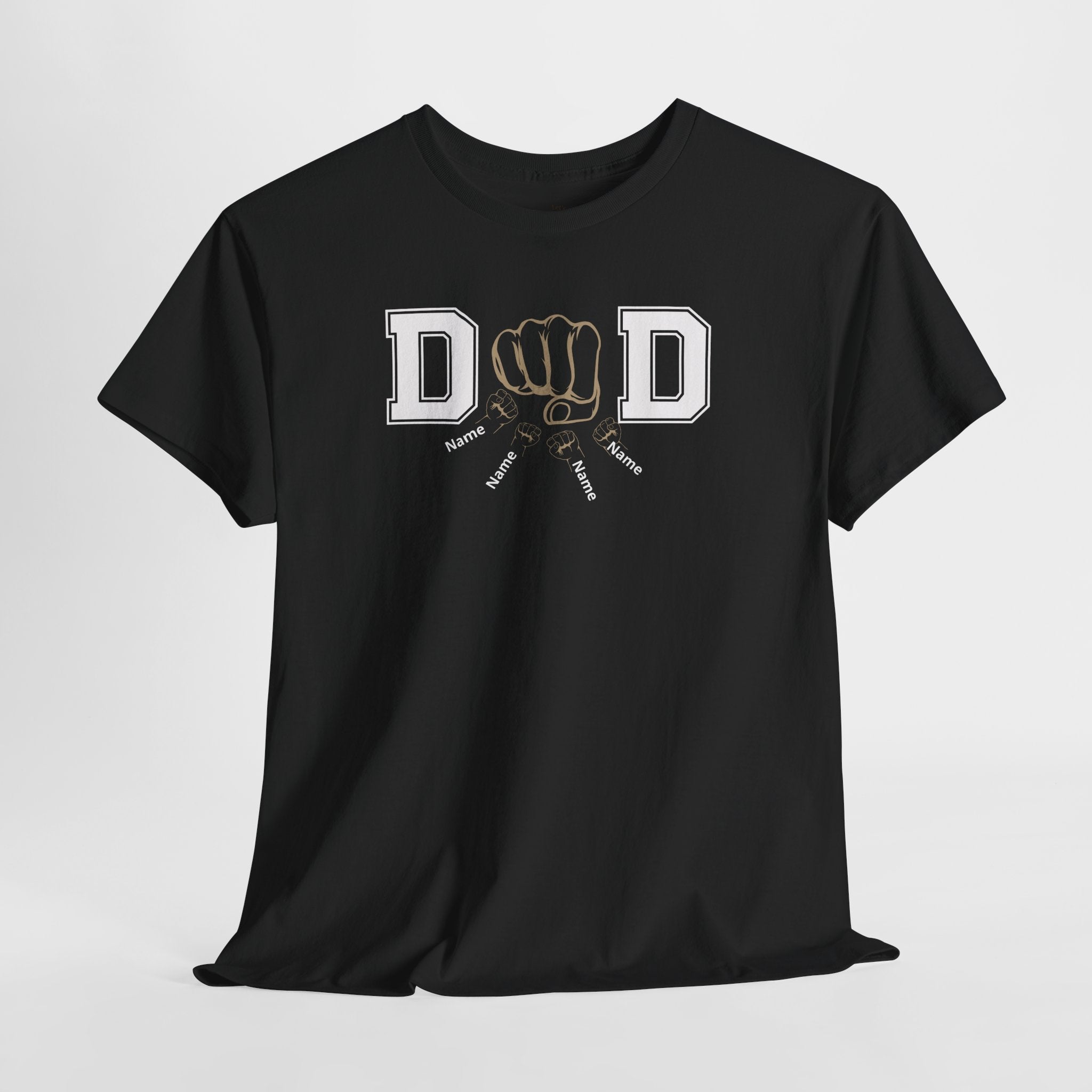 Dad Fist Bump T‑Shirt — Vintage Block Letter DAD Graphic Tee