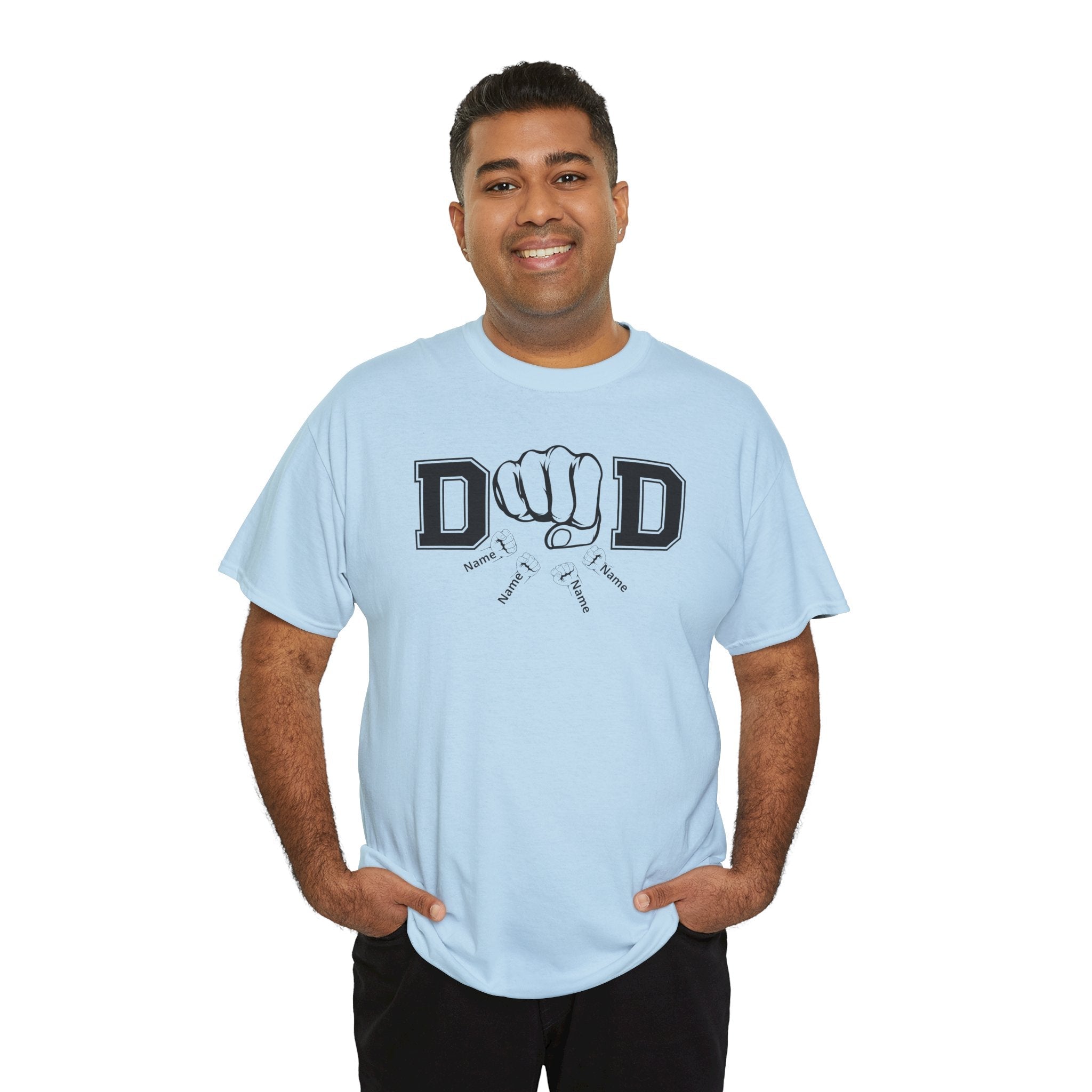 Dad Fist Bump T‑Shirt — Vintage Block Letter DAD Graphic Tee