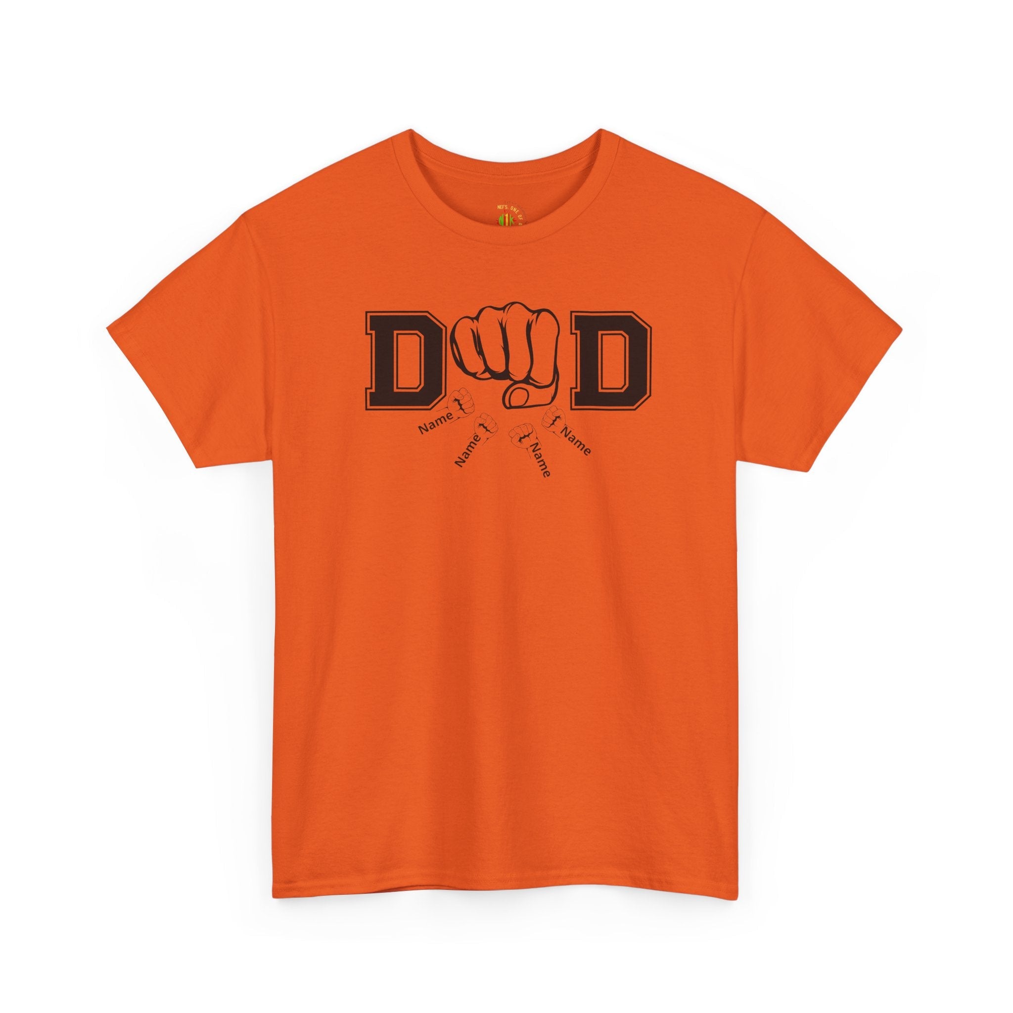 Dad Fist Bump T‑Shirt — Vintage Block Letter DAD Graphic Tee