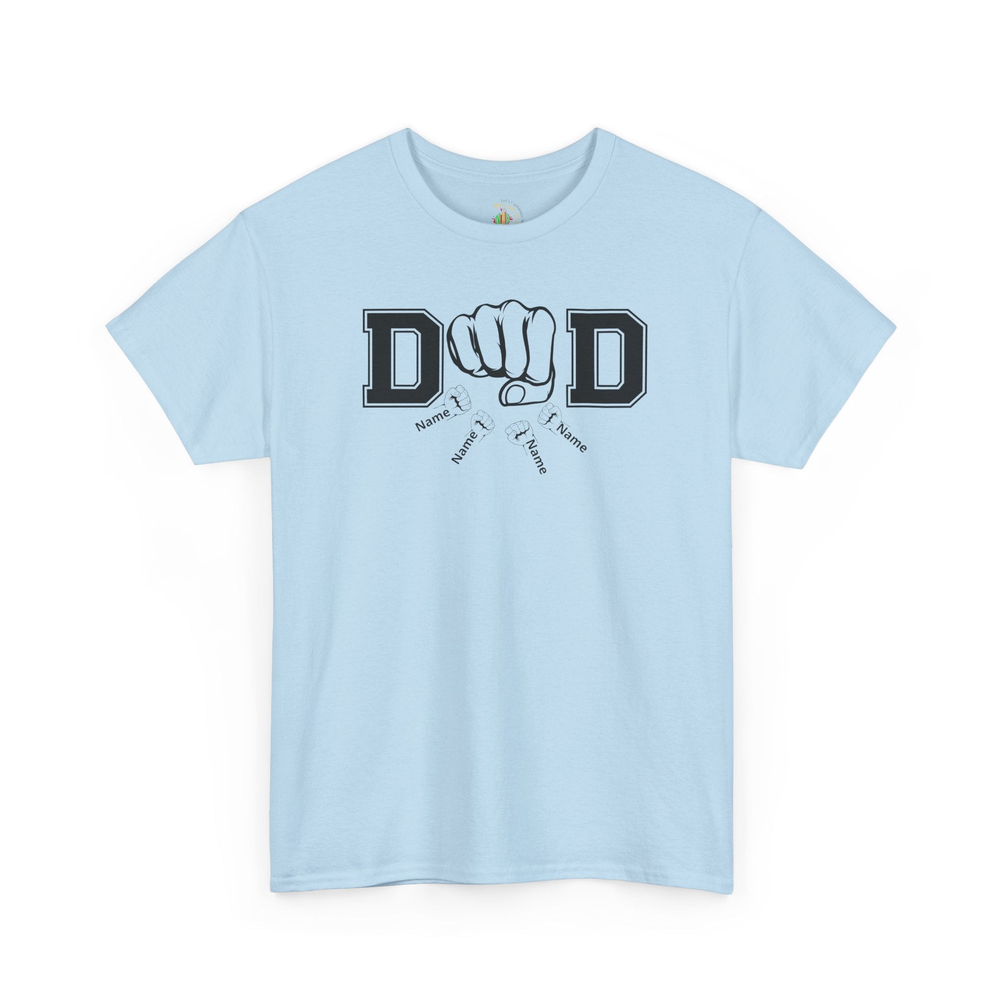 Dad Fist Bump T‑Shirt — Vintage Block Letter DAD Graphic Tee