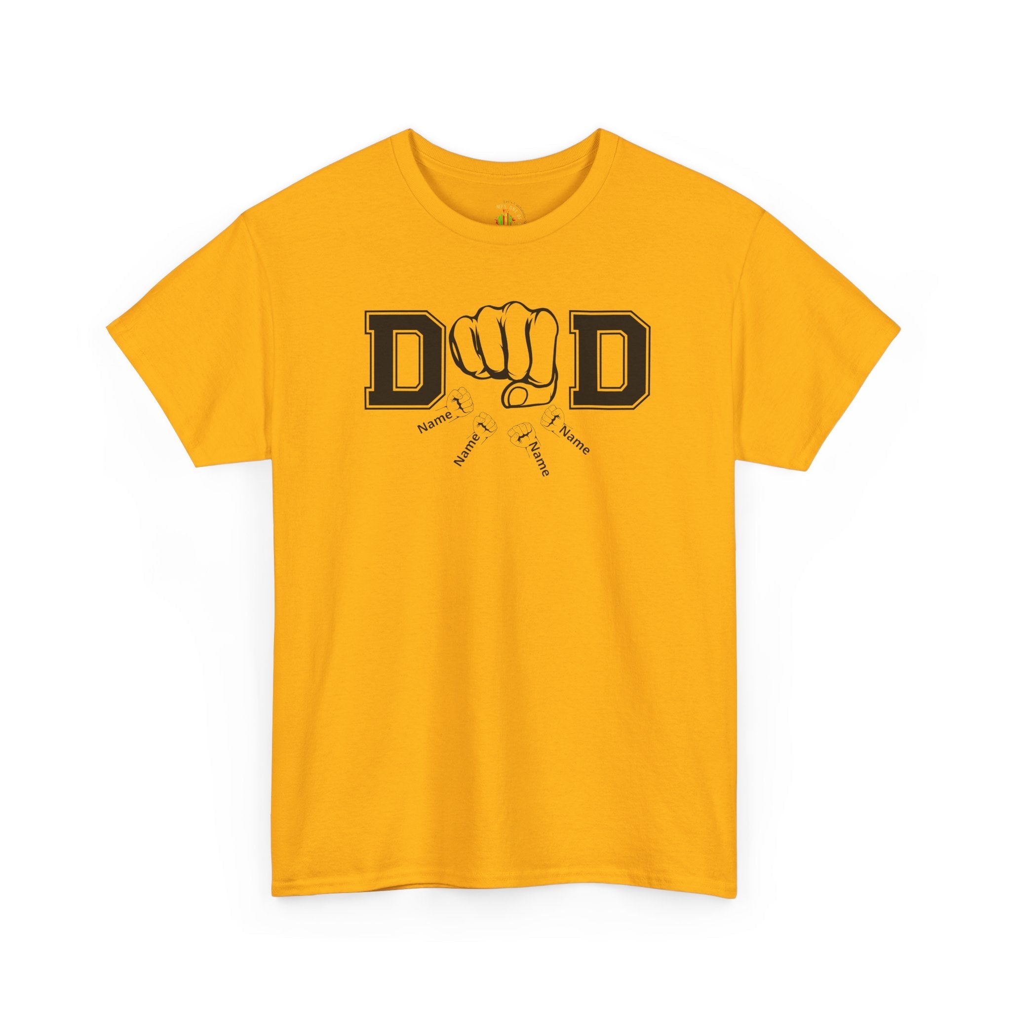 Dad Fist Bump T‑Shirt — Vintage Block Letter DAD Graphic Tee