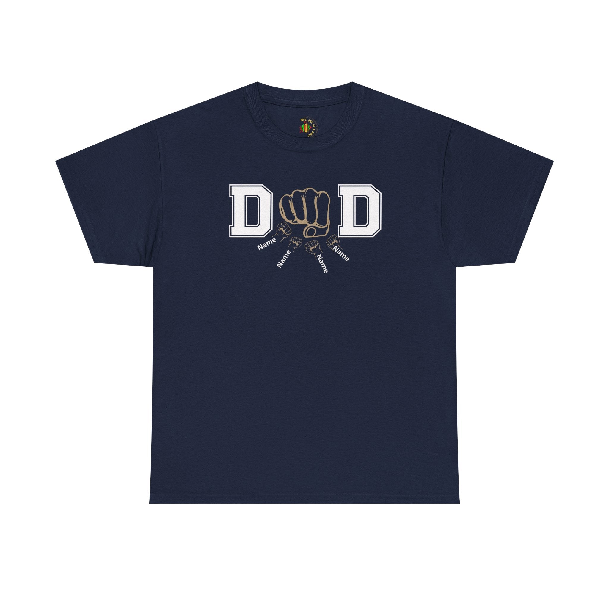 Dad Fist Bump T‑Shirt — Vintage Block Letter DAD Graphic Tee