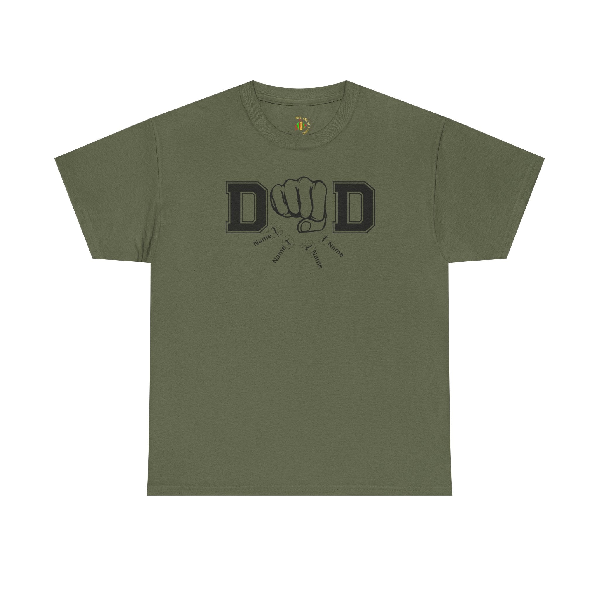 Dad Fist Bump T‑Shirt — Vintage Block Letter DAD Graphic Tee