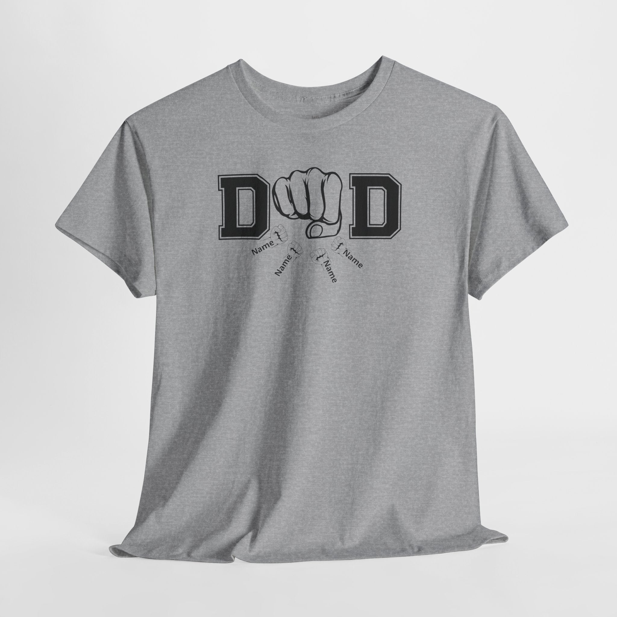 Dad Fist Bump T‑Shirt — Vintage Block Letter DAD Graphic Tee