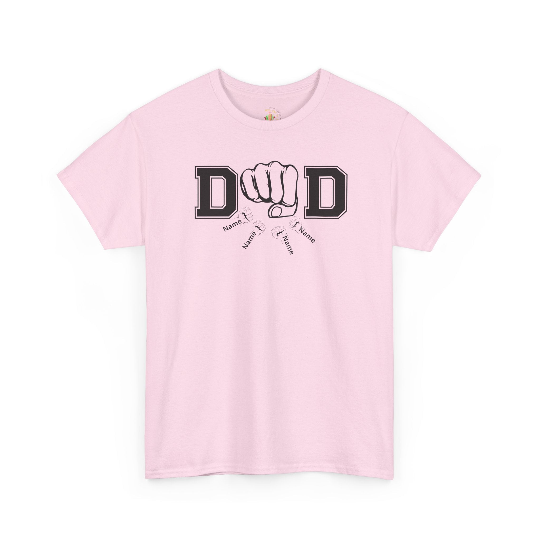 Dad Fist Bump T‑Shirt — Vintage Block Letter DAD Graphic Tee