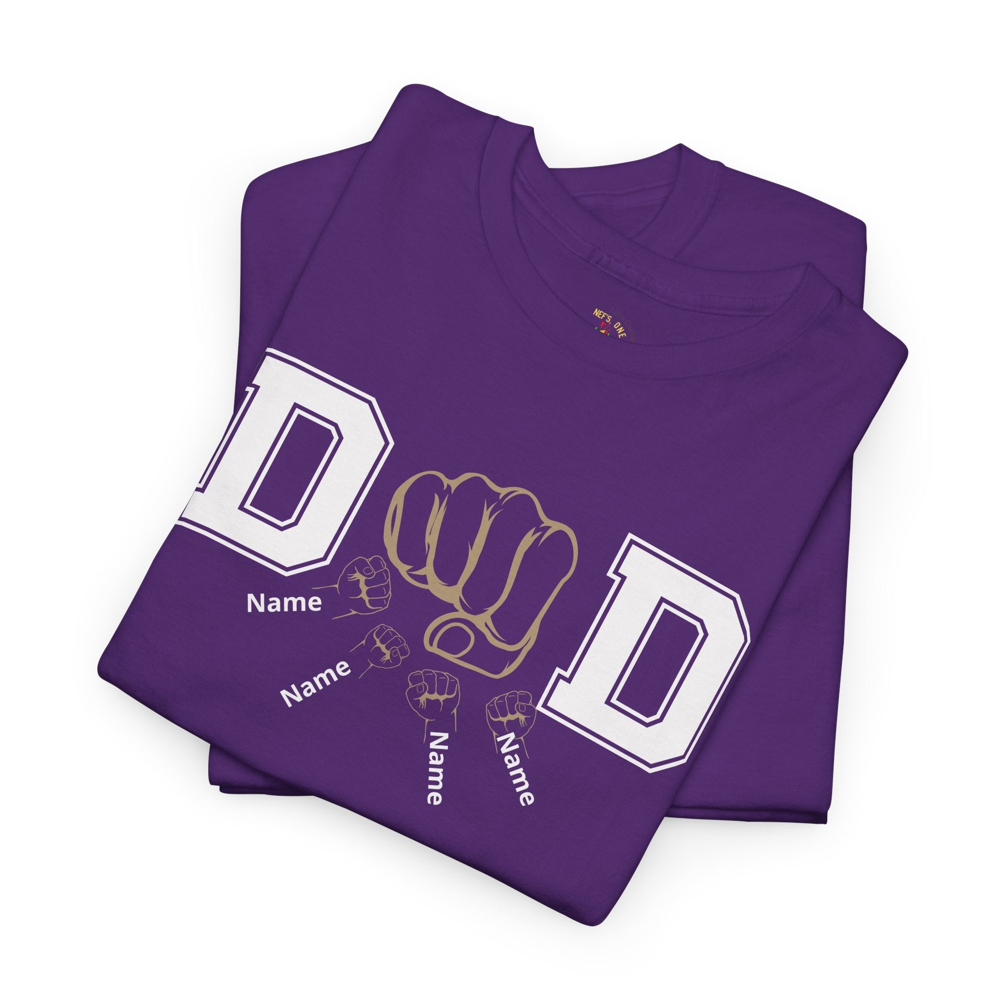 Dad Fist Bump T‑Shirt — Vintage Block Letter DAD Graphic Tee