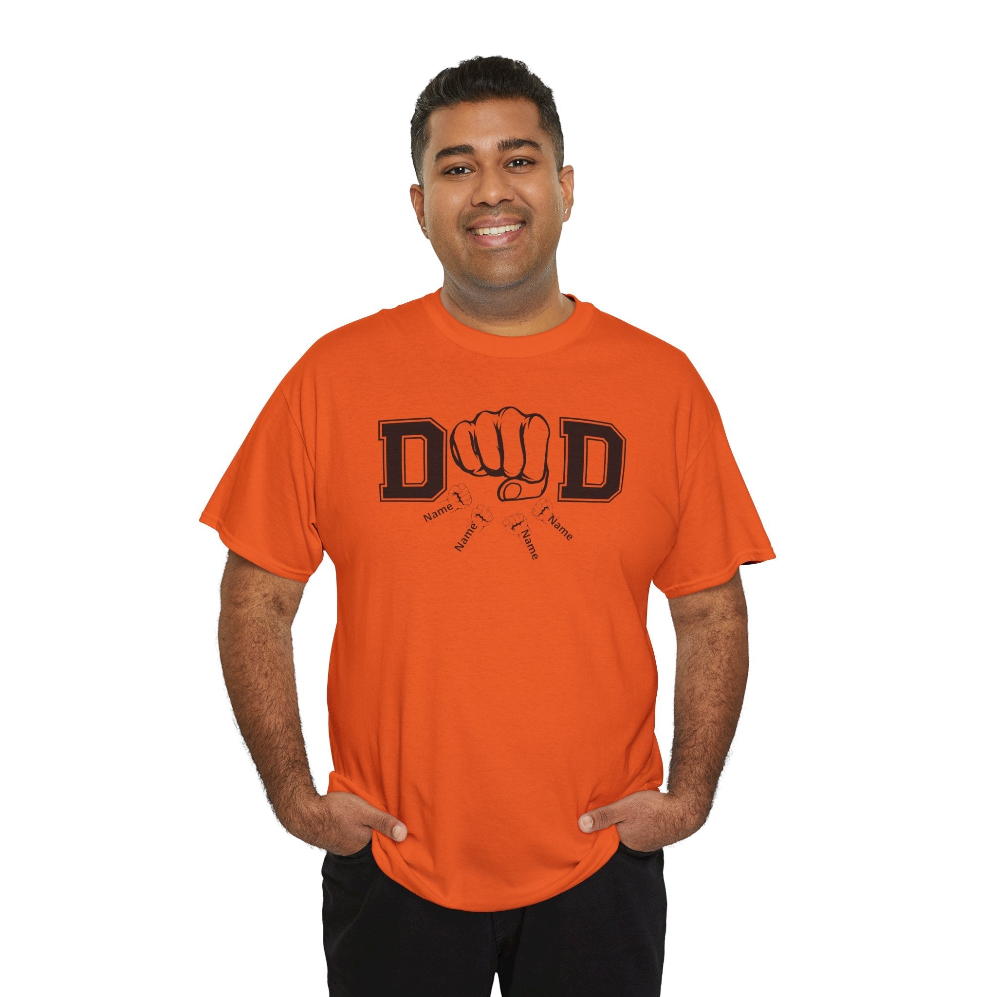 Dad Fist Bump T‑Shirt — Vintage Block Letter DAD Graphic Tee