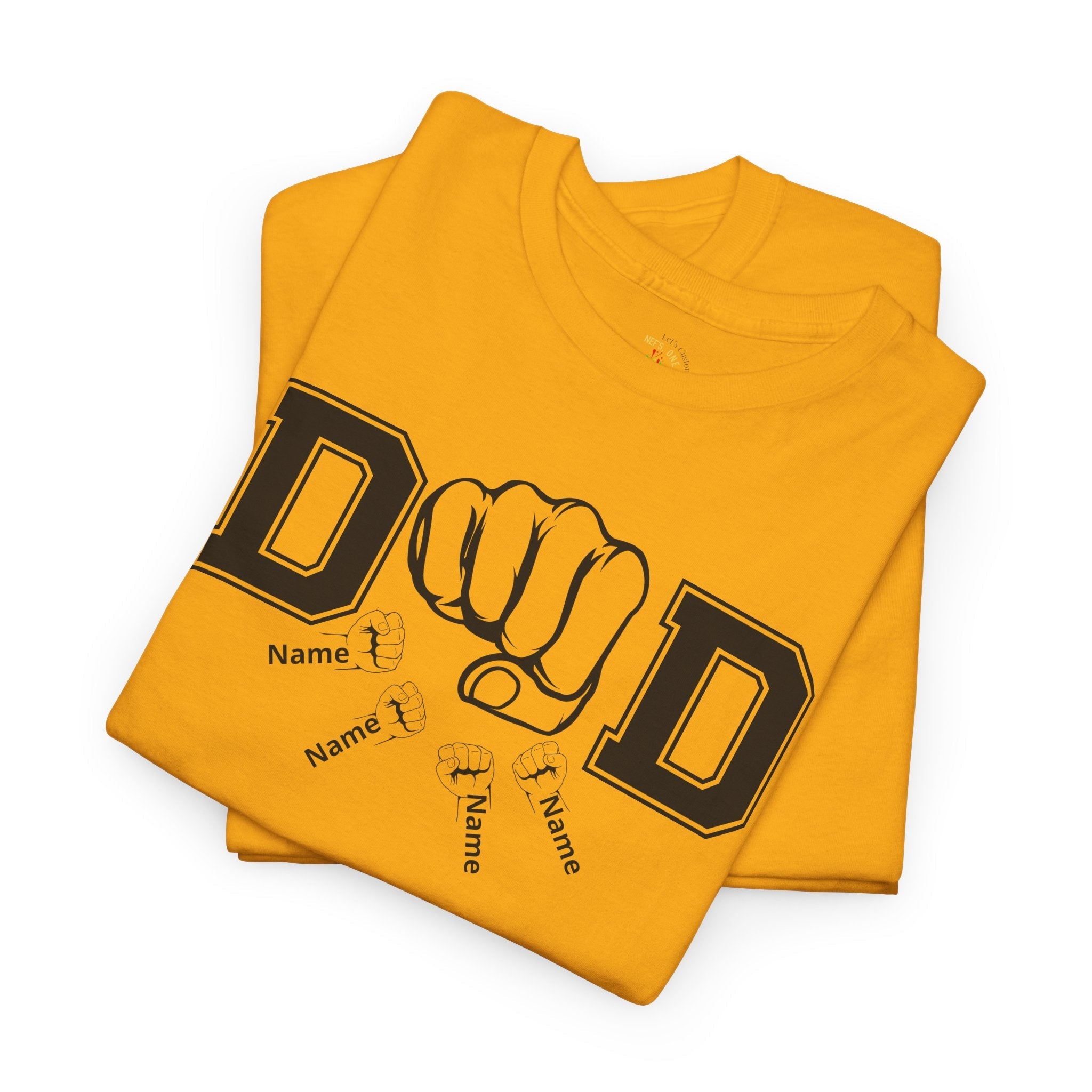 Dad Fist Bump T‑Shirt — Vintage Block Letter DAD Graphic Tee
