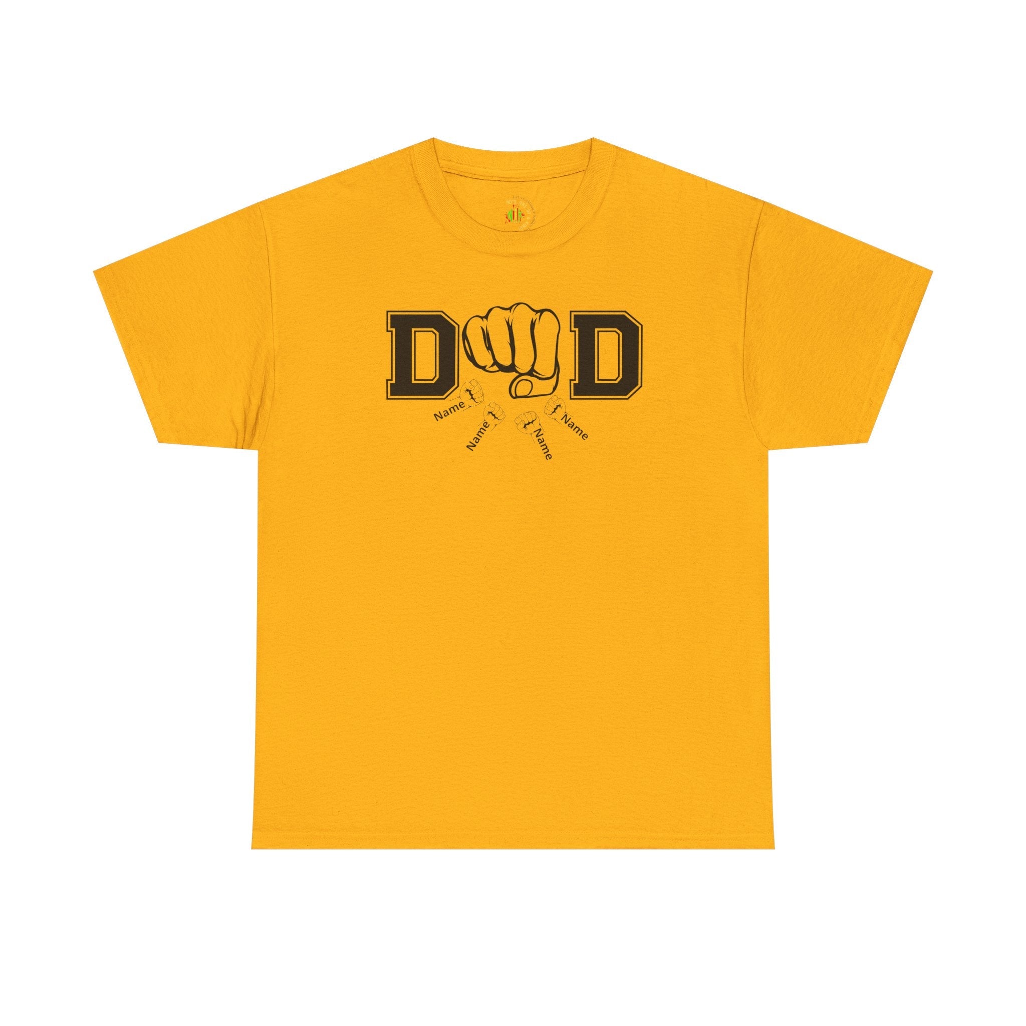 Dad Fist Bump T‑Shirt — Vintage Block Letter DAD Graphic Tee