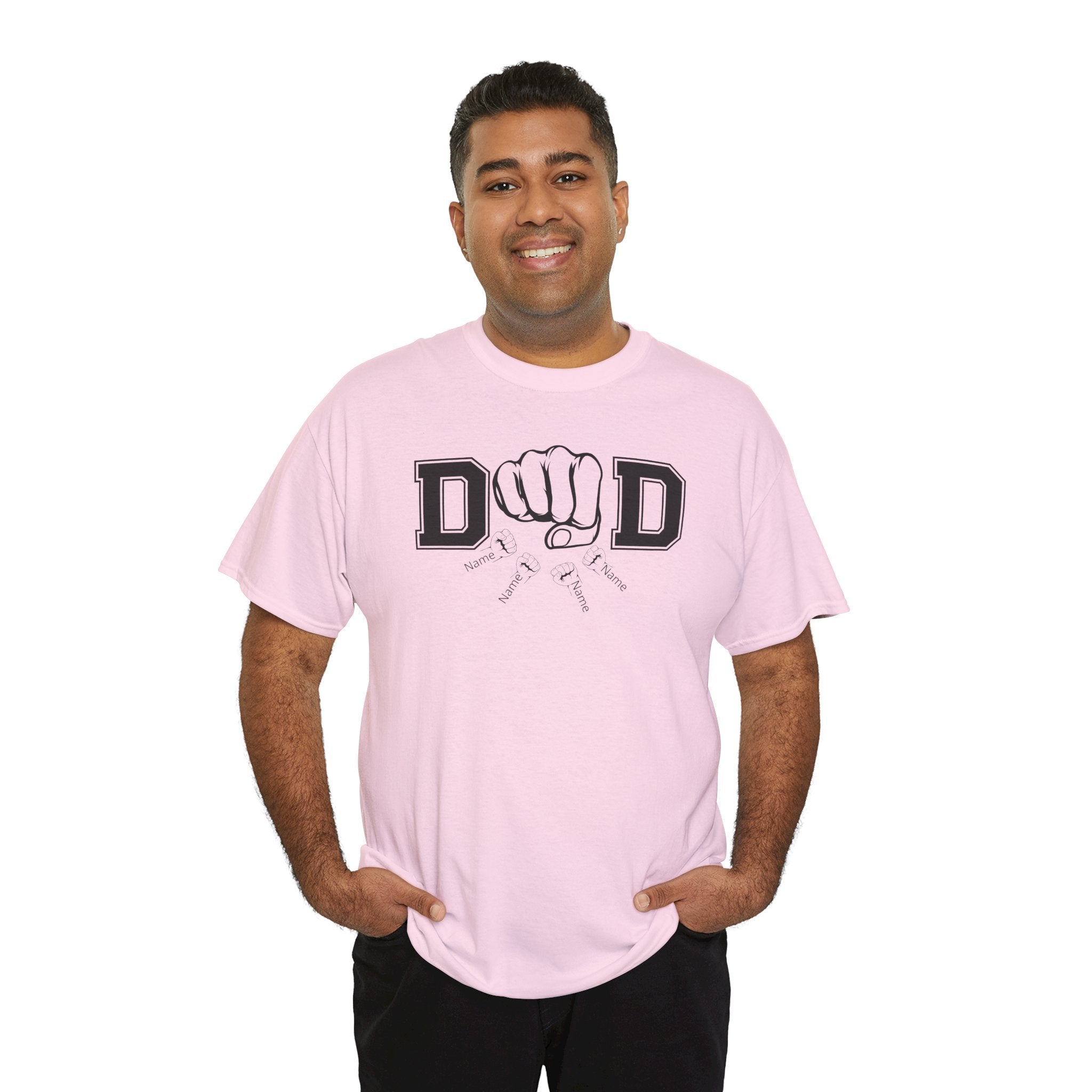 Dad Fist Bump T‑Shirt — Vintage Block Letter DAD Graphic Tee