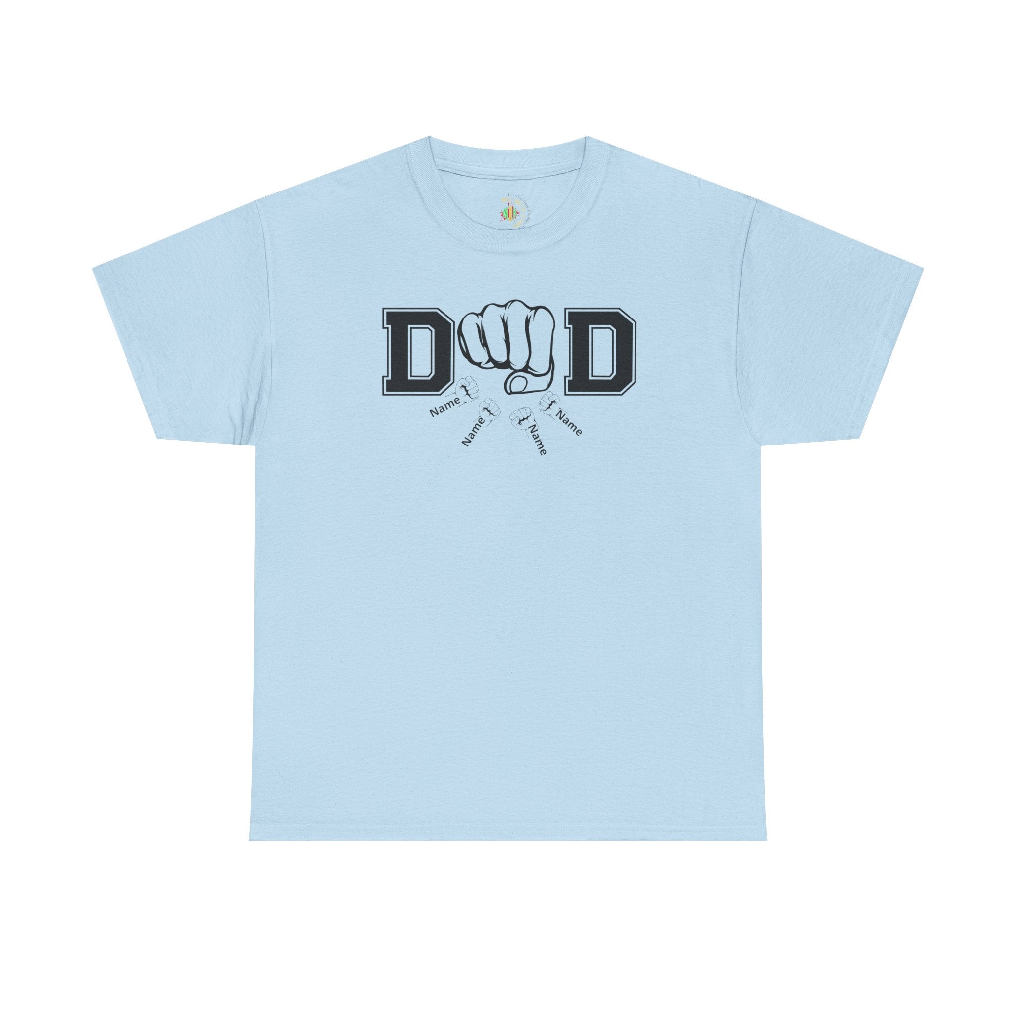 Dad Fist Bump T‑Shirt — Vintage Block Letter DAD Graphic Tee