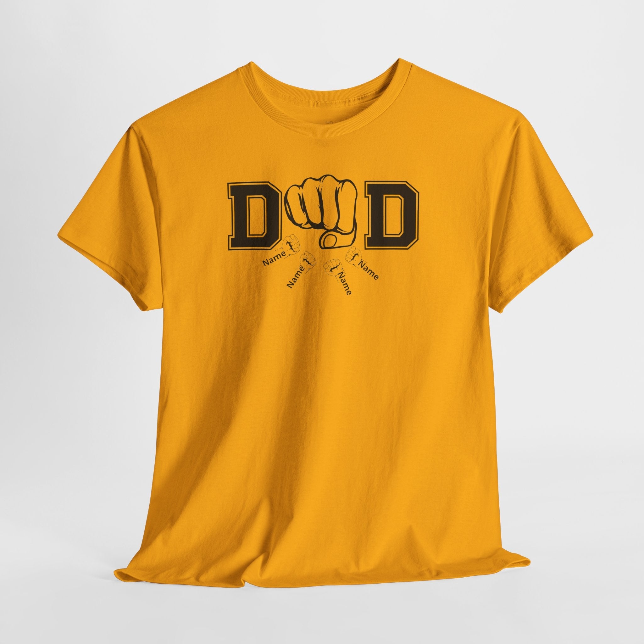 Dad Fist Bump T‑Shirt — Vintage Block Letter DAD Graphic Tee