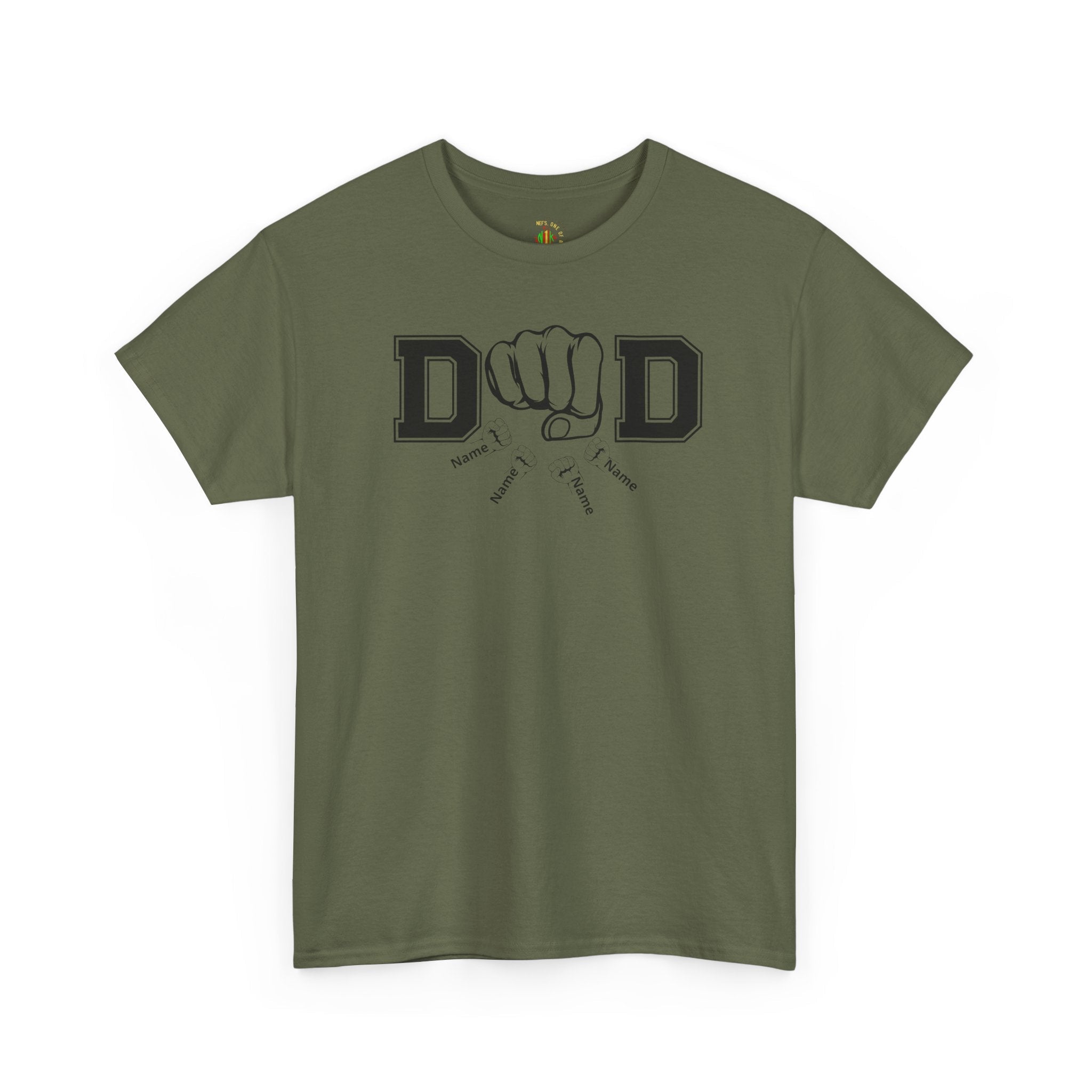 Dad Fist Bump T‑Shirt — Vintage Block Letter DAD Graphic Tee
