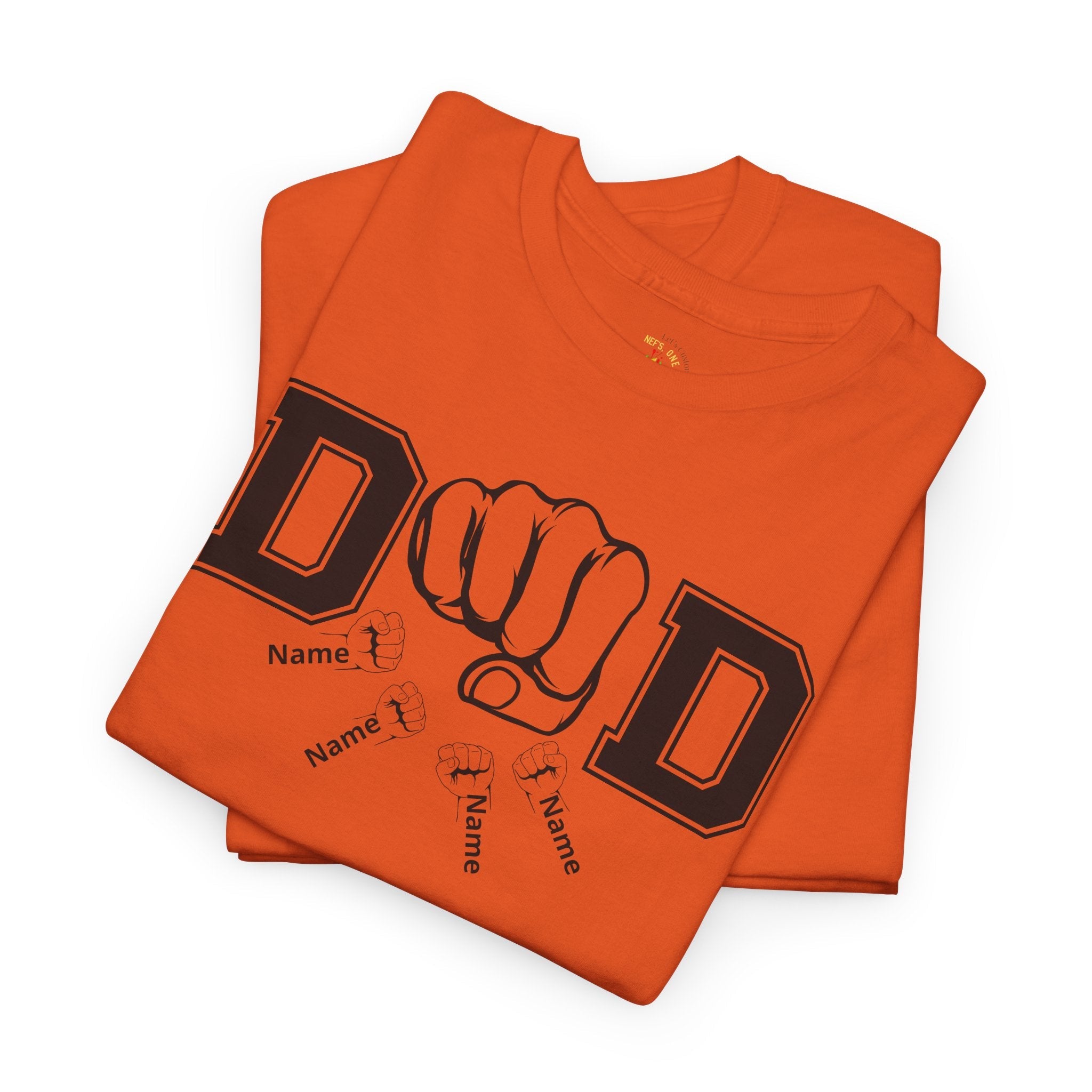 Dad Fist Bump T‑Shirt — Vintage Block Letter DAD Graphic Tee