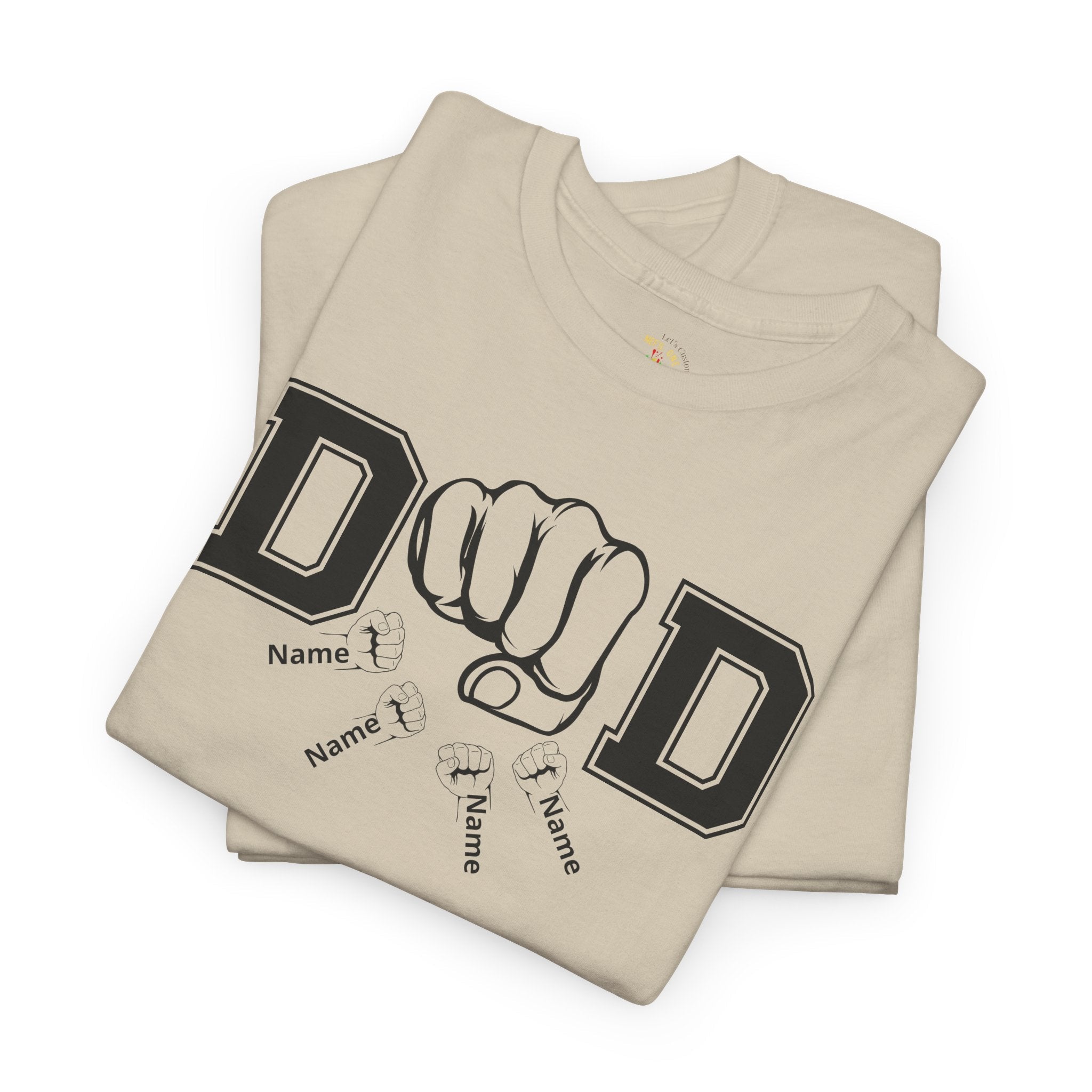 Dad Fist Bump T‑Shirt — Vintage Block Letter DAD Graphic Tee