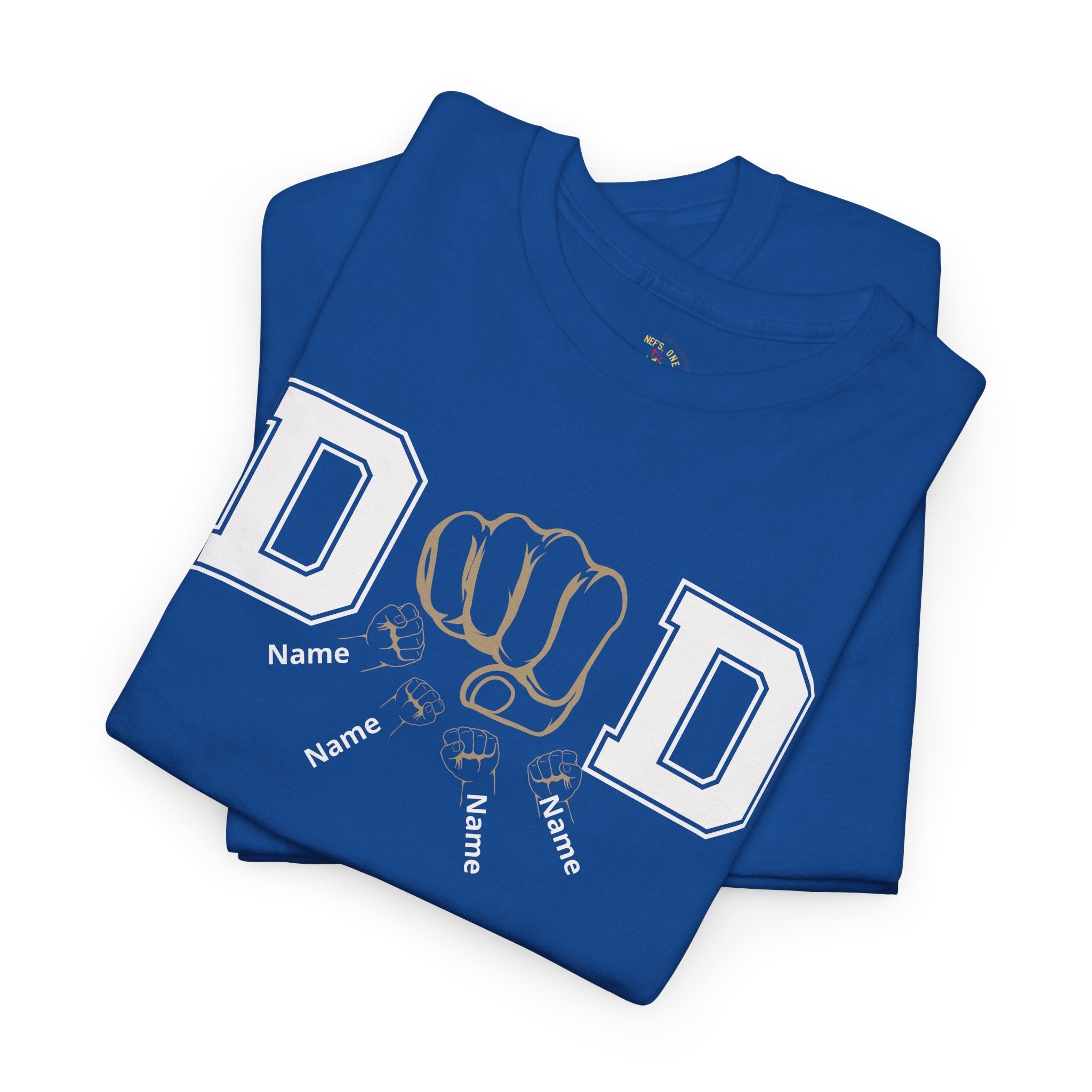 Dad Fist Bump T‑Shirt — Vintage Block Letter DAD Graphic Tee