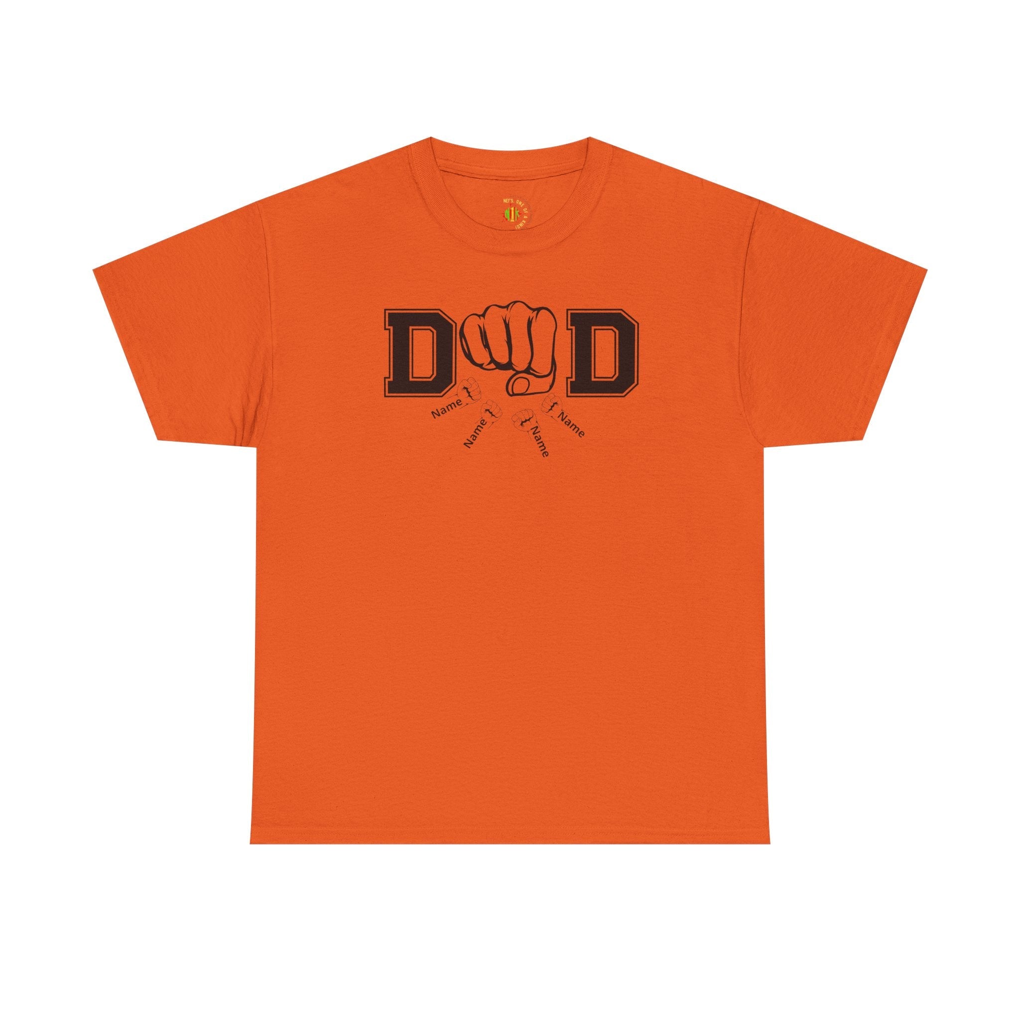 Dad Fist Bump T‑Shirt — Vintage Block Letter DAD Graphic Tee