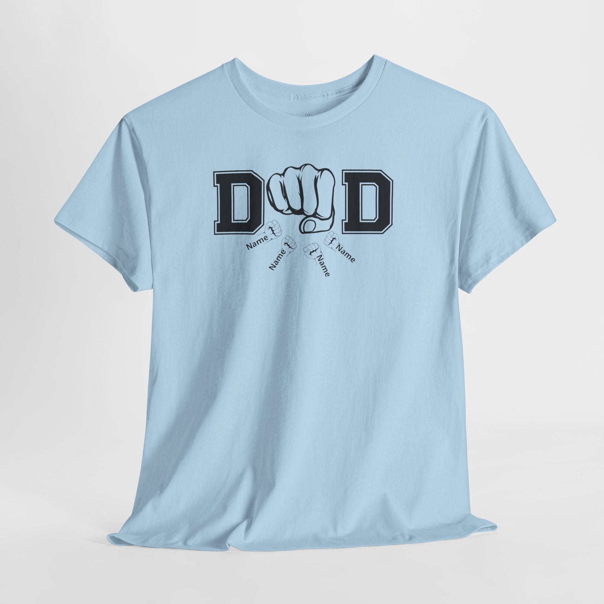 Dad Fist Bump T‑Shirt — Vintage Block Letter DAD Graphic Tee