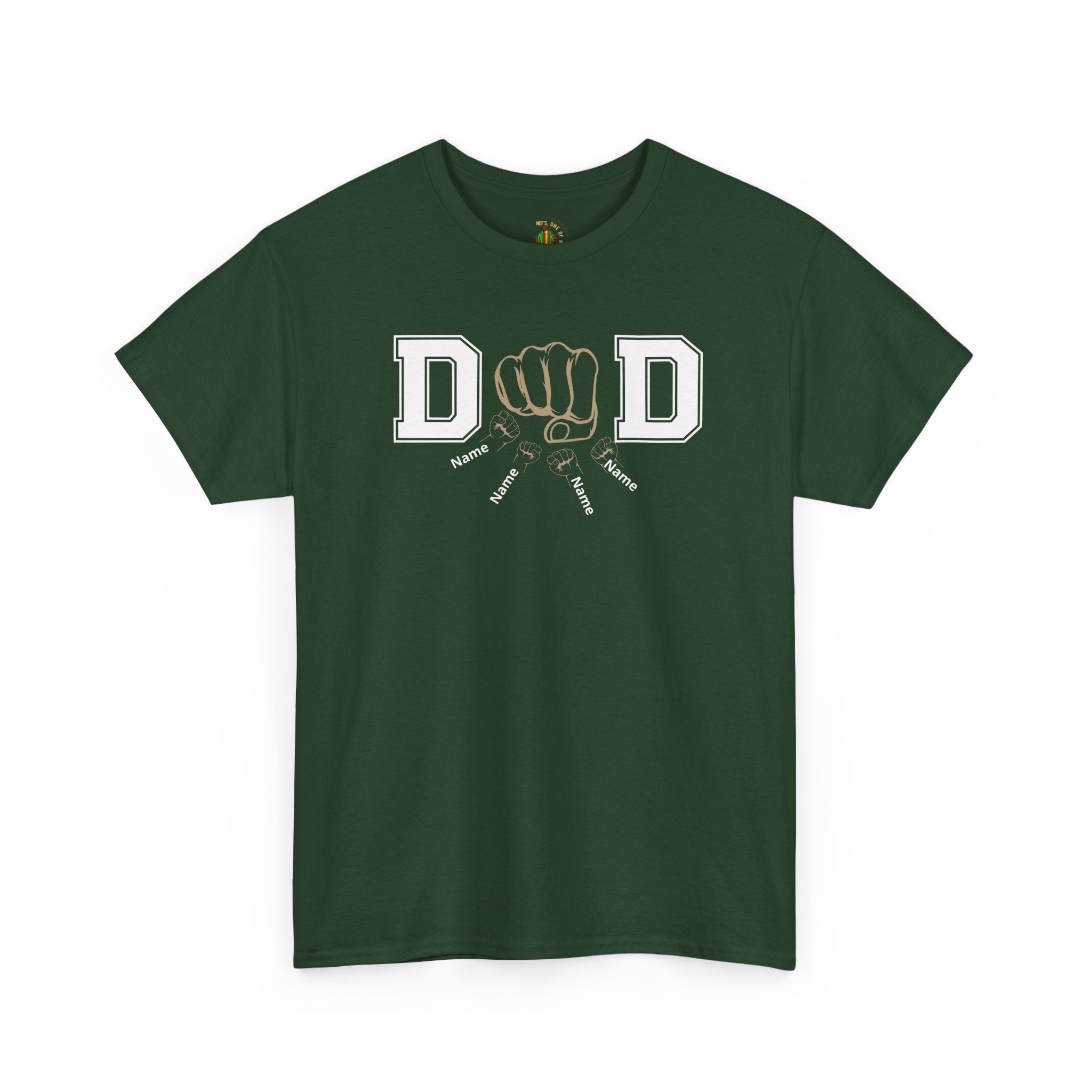 Dad Fist Bump T‑Shirt — Vintage Block Letter DAD Graphic Tee