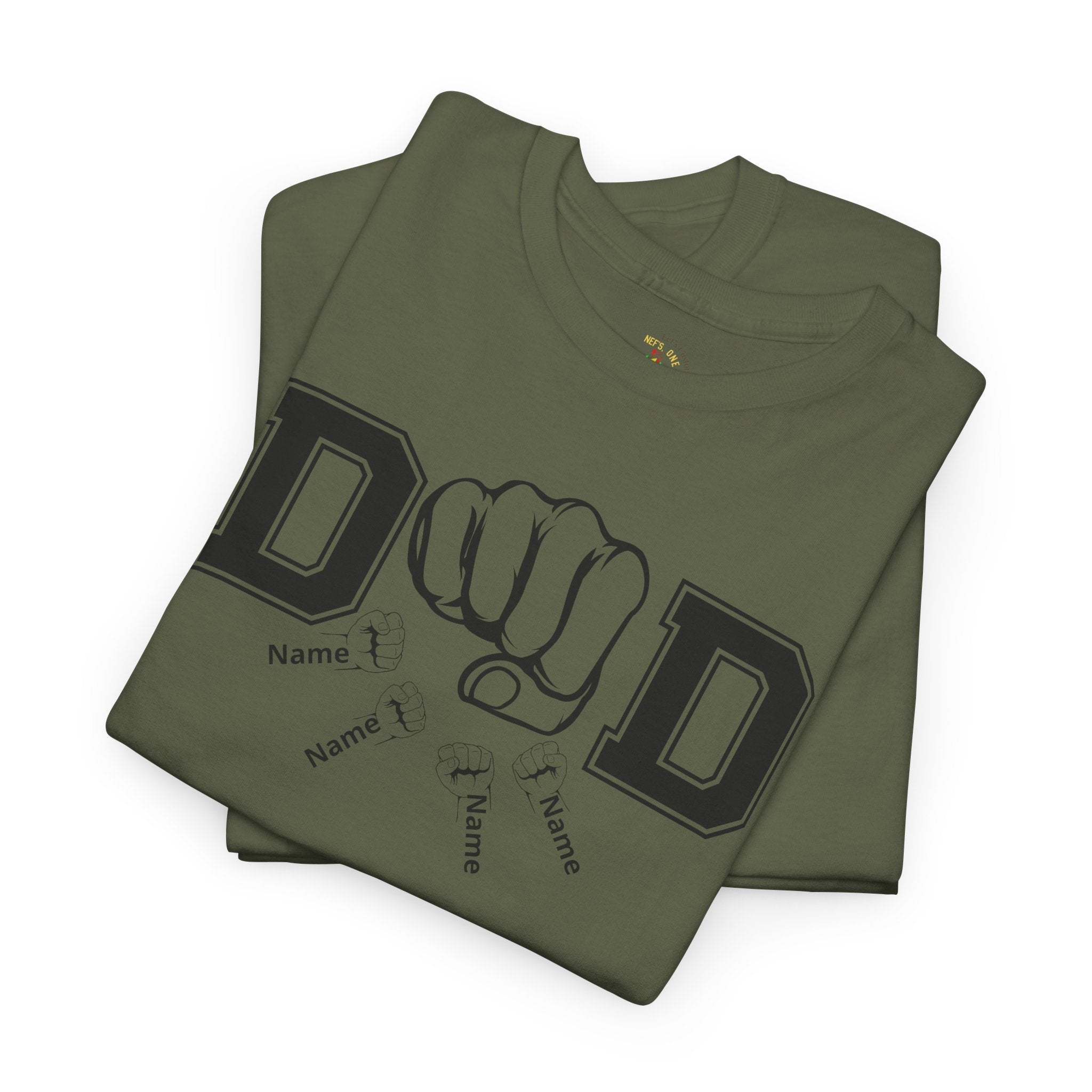 Dad Fist Bump T‑Shirt — Vintage Block Letter DAD Graphic Tee