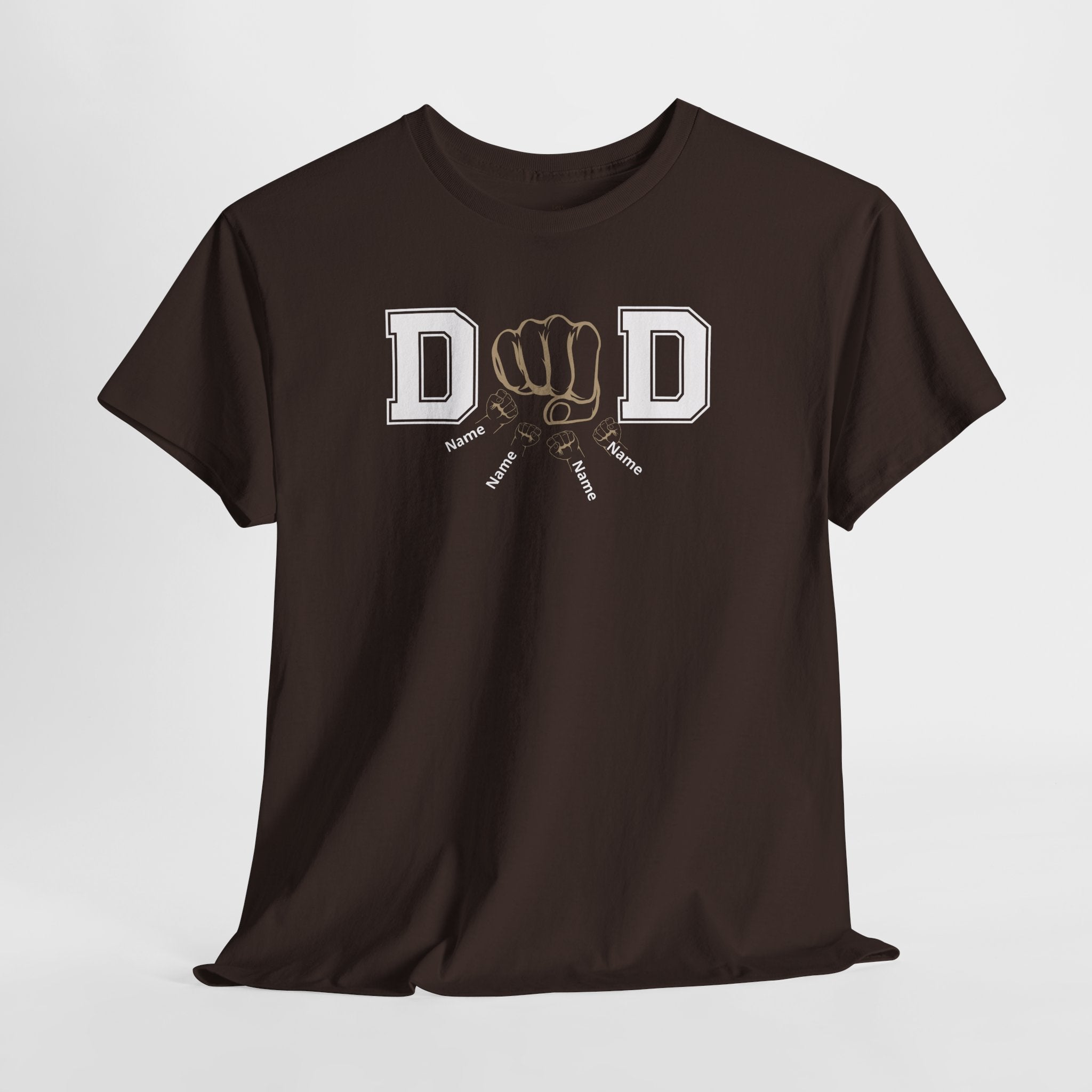 Dad Fist Bump T‑Shirt — Vintage Block Letter DAD Graphic Tee