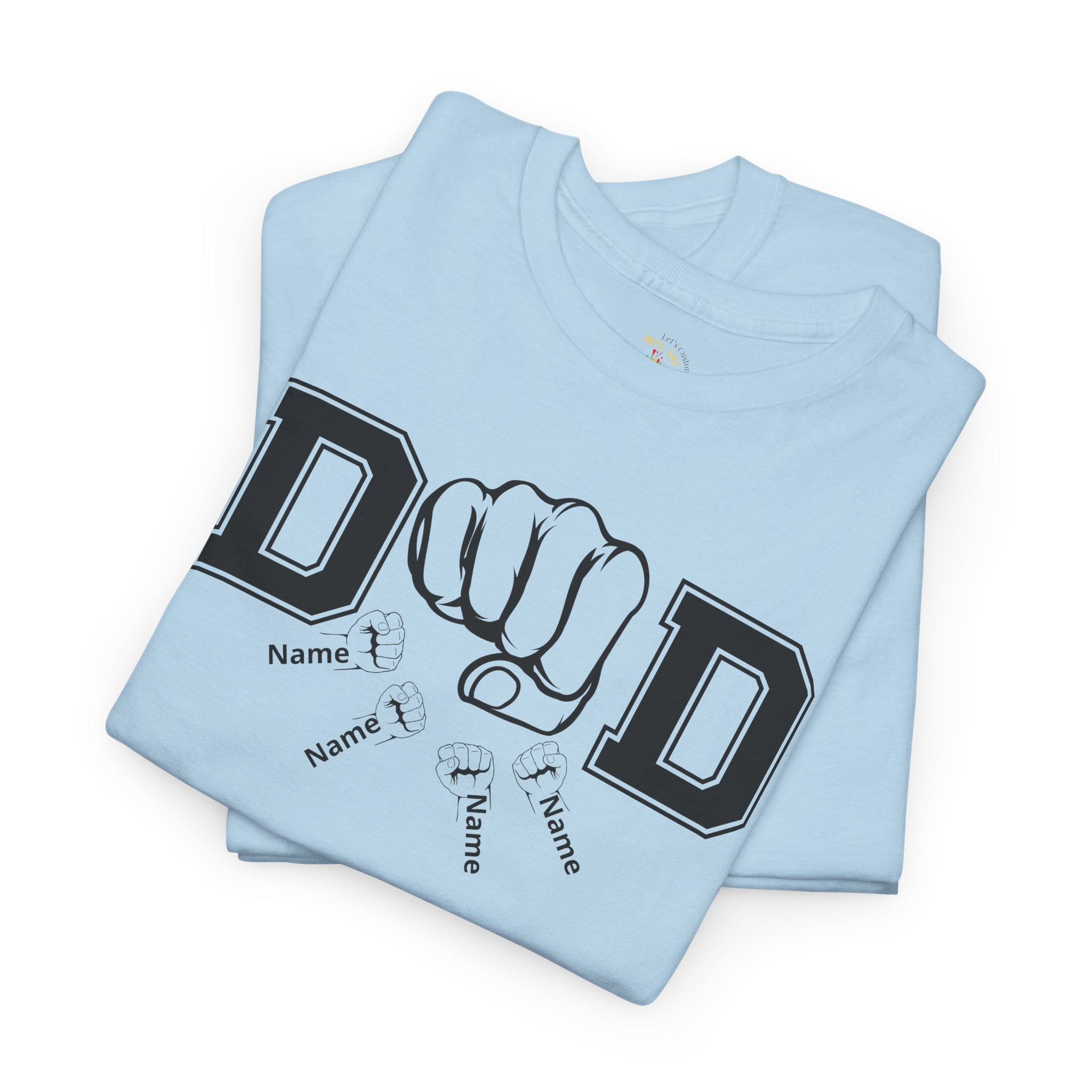 Dad Fist Bump T‑Shirt — Vintage Block Letter DAD Graphic Tee