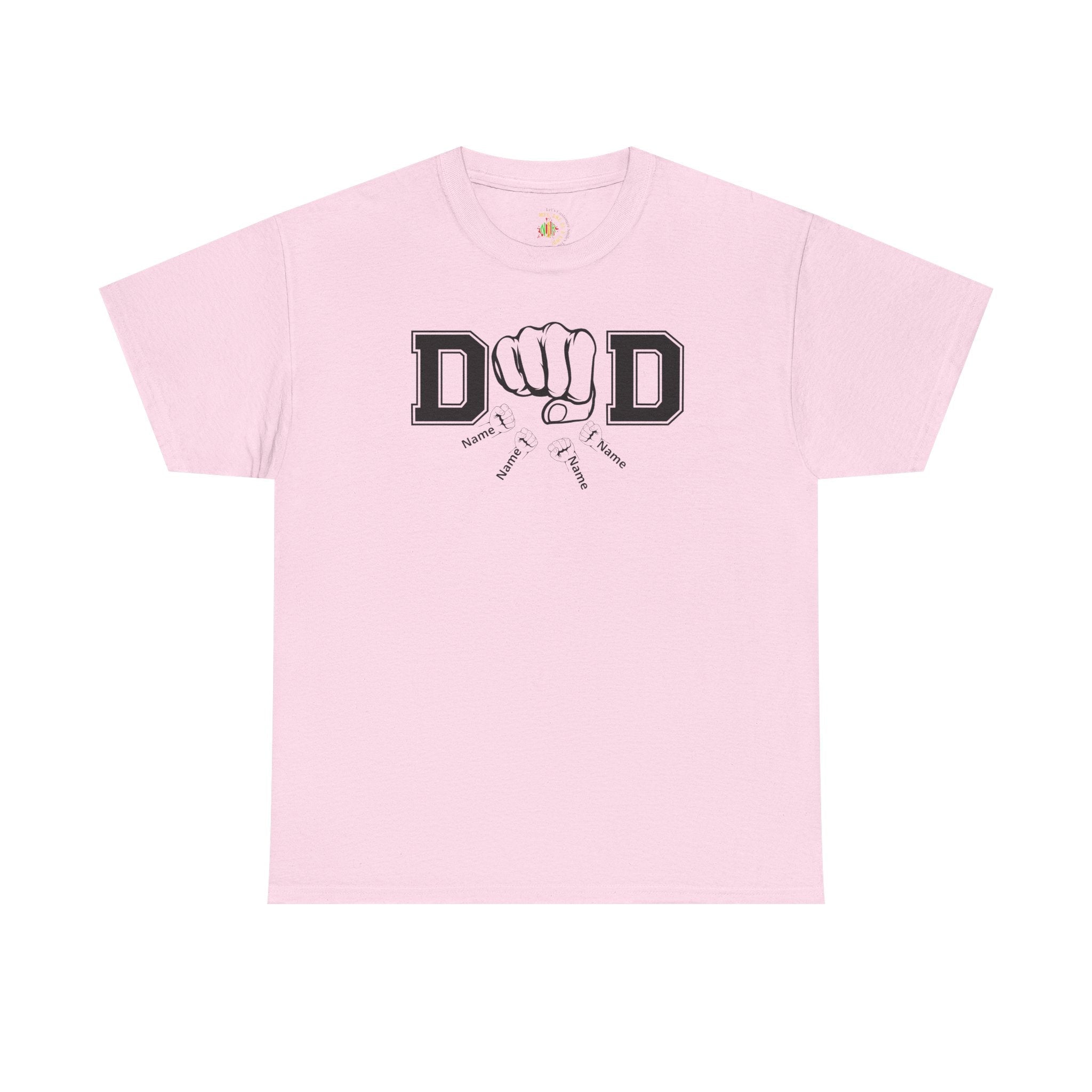 Dad Fist Bump T‑Shirt — Vintage Block Letter DAD Graphic Tee