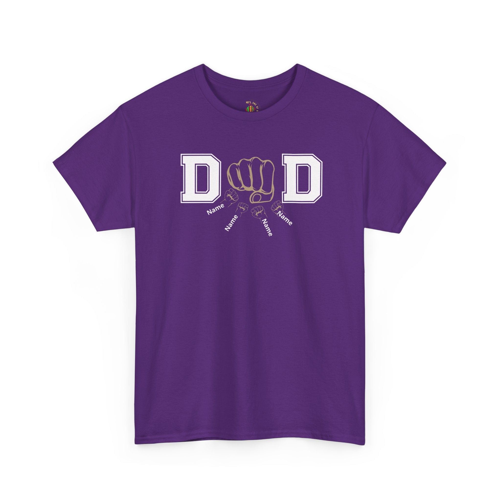 Dad Fist Bump T‑Shirt — Vintage Block Letter DAD Graphic Tee