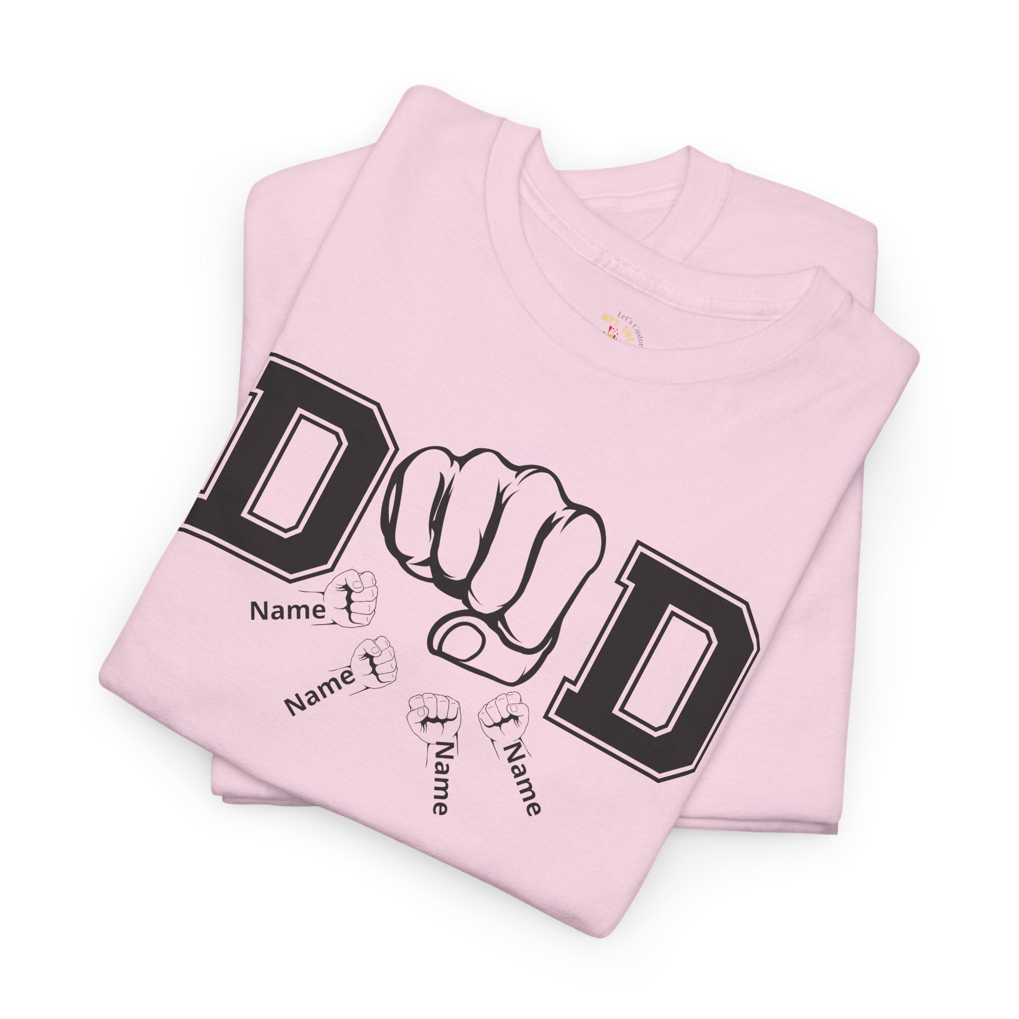 Dad Fist Bump T‑Shirt — Vintage Block Letter DAD Graphic Tee
