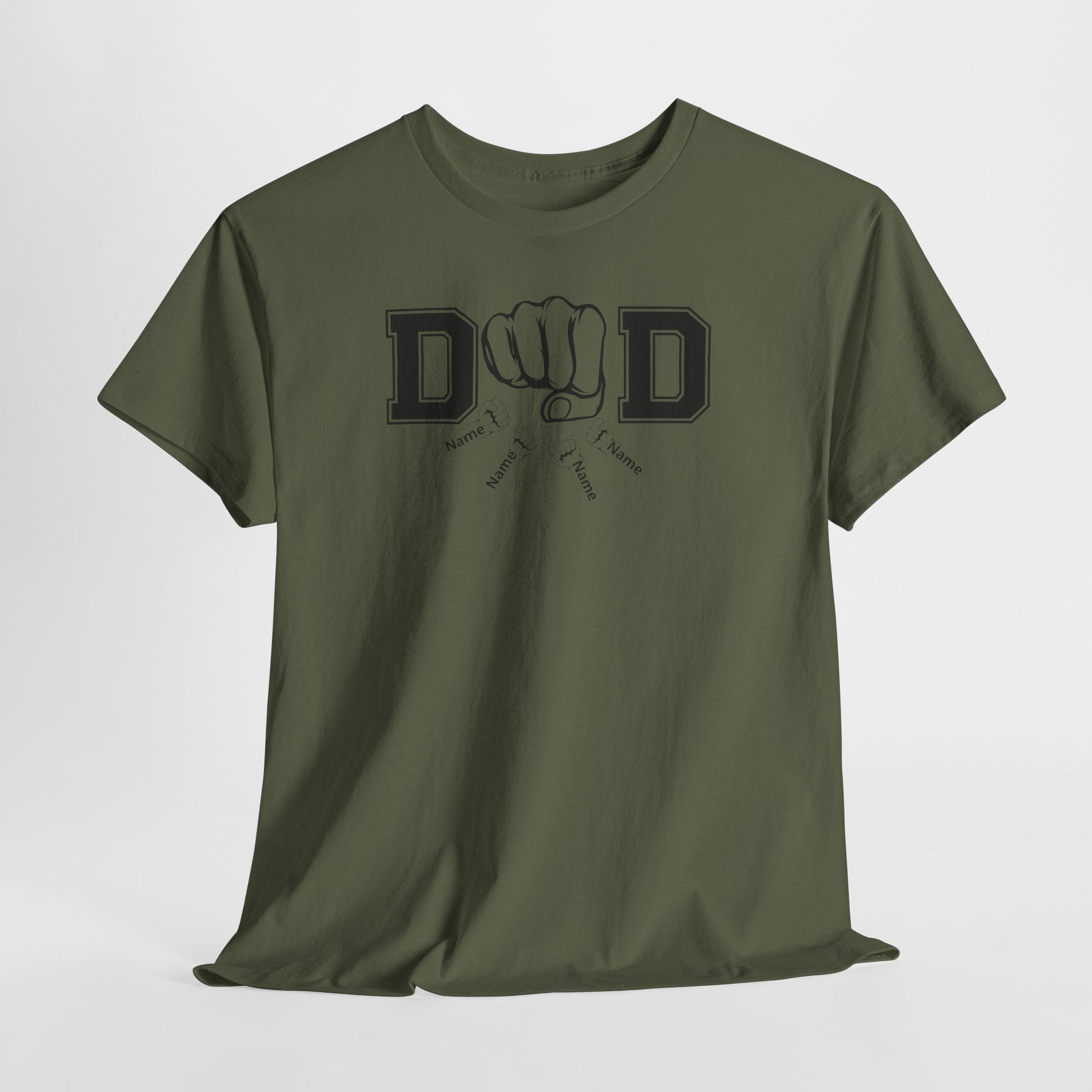Dad Fist Bump T‑Shirt — Vintage Block Letter DAD Graphic Tee