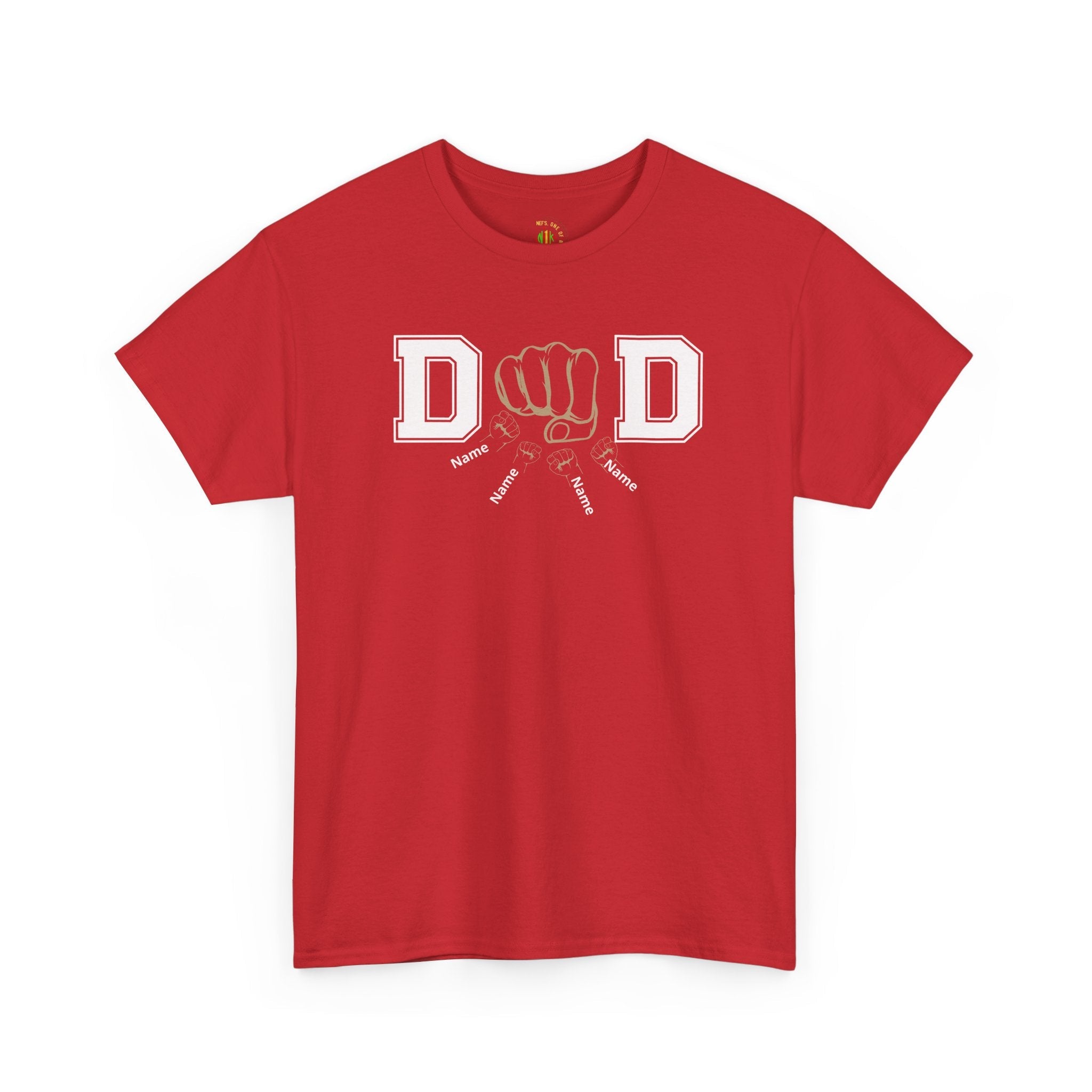 Dad Fist Bump T‑Shirt — Vintage Block Letter DAD Graphic Tee
