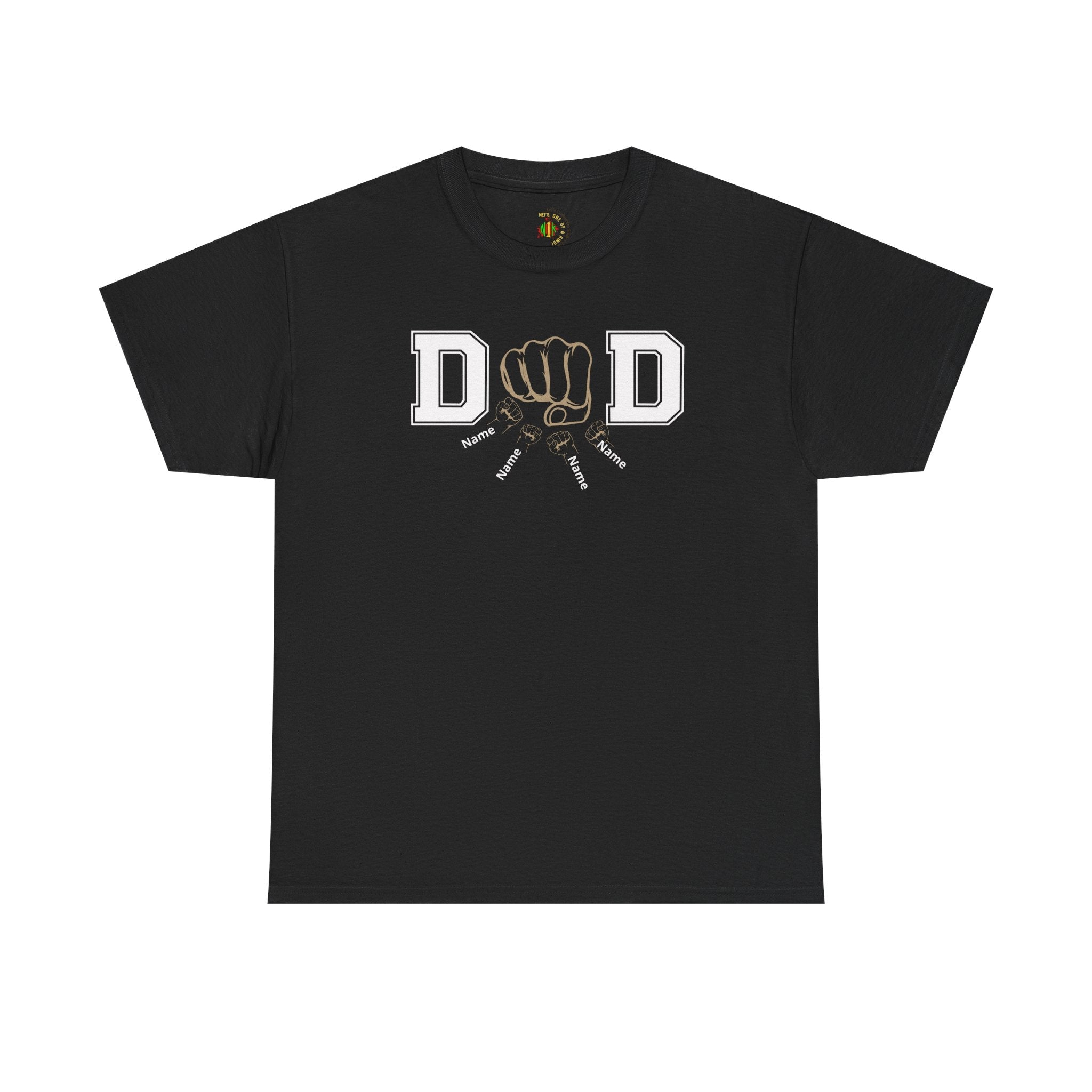 Dad Fist Bump T‑Shirt — Vintage Block Letter DAD Graphic Tee