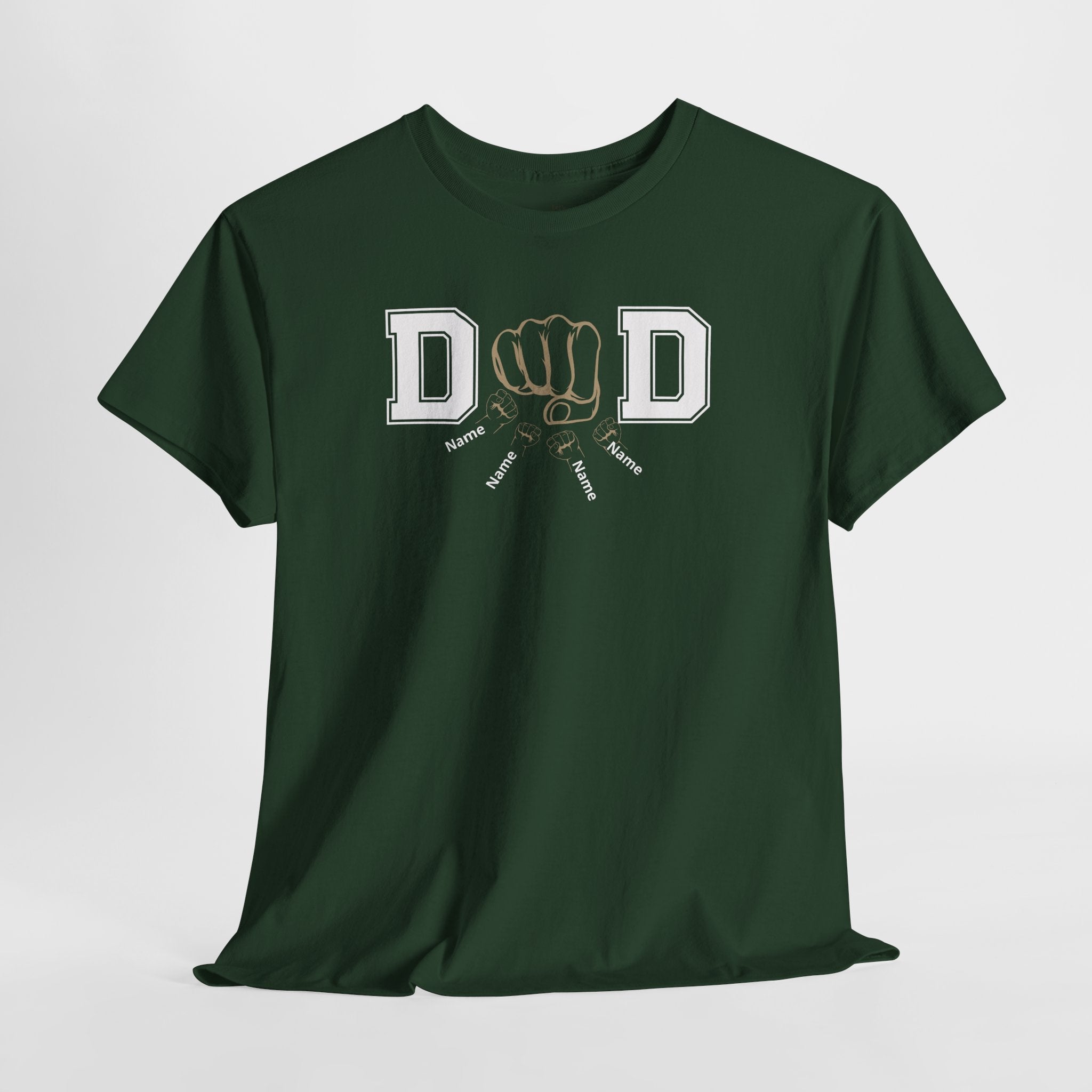 Dad Fist Bump T‑Shirt — Vintage Block Letter DAD Graphic Tee