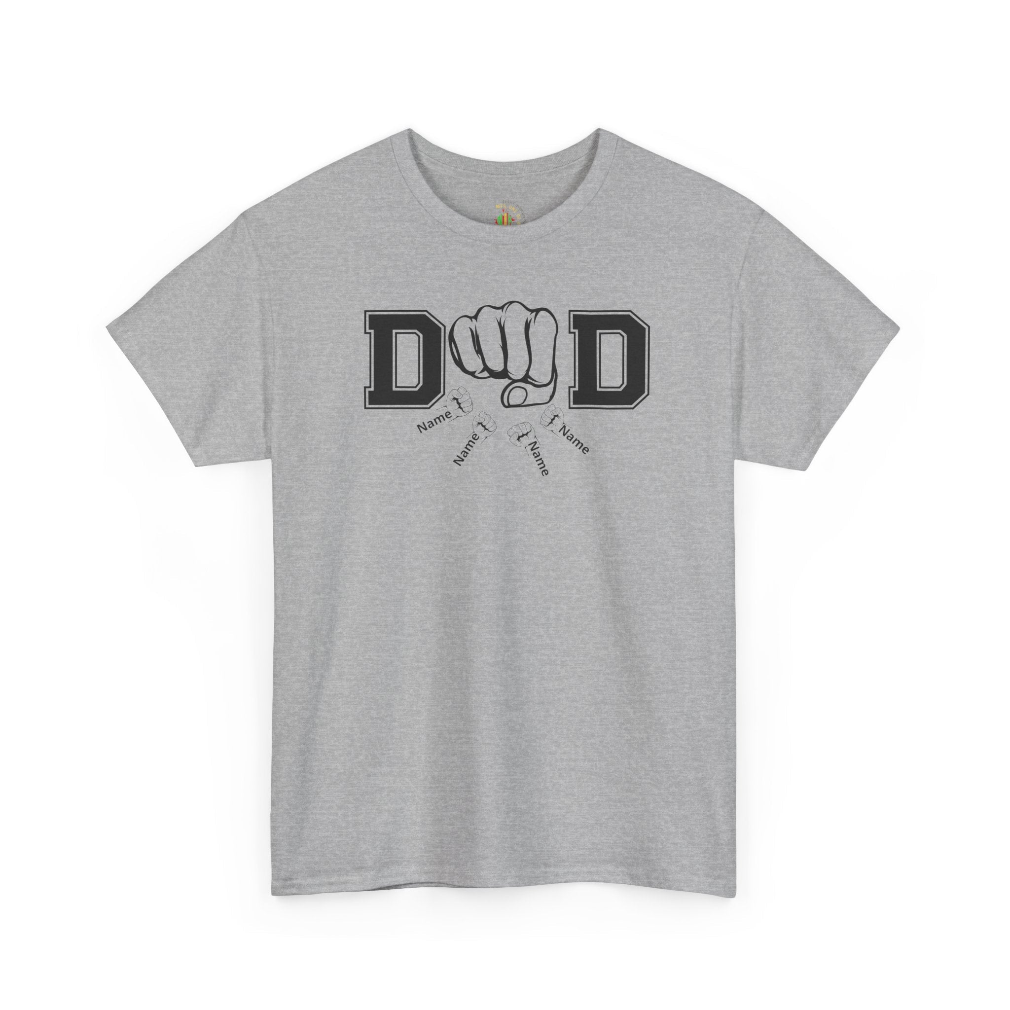 Dad Fist Bump T‑Shirt — Vintage Block Letter DAD Graphic Tee