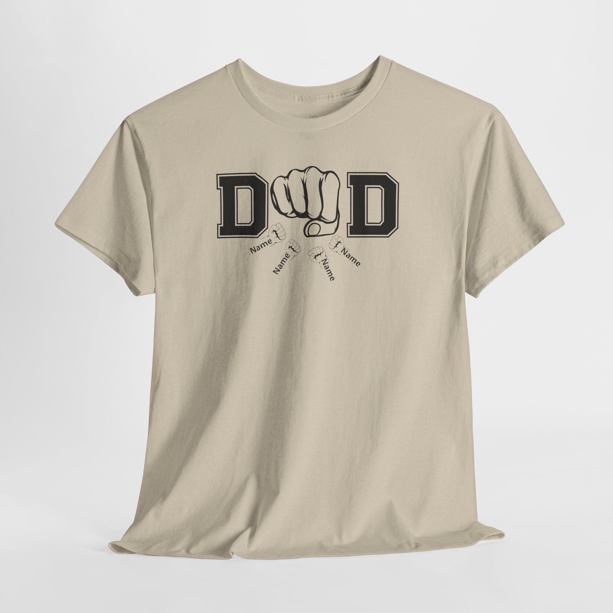 Dad Fist Bump T‑Shirt — Vintage Block Letter DAD Graphic Tee