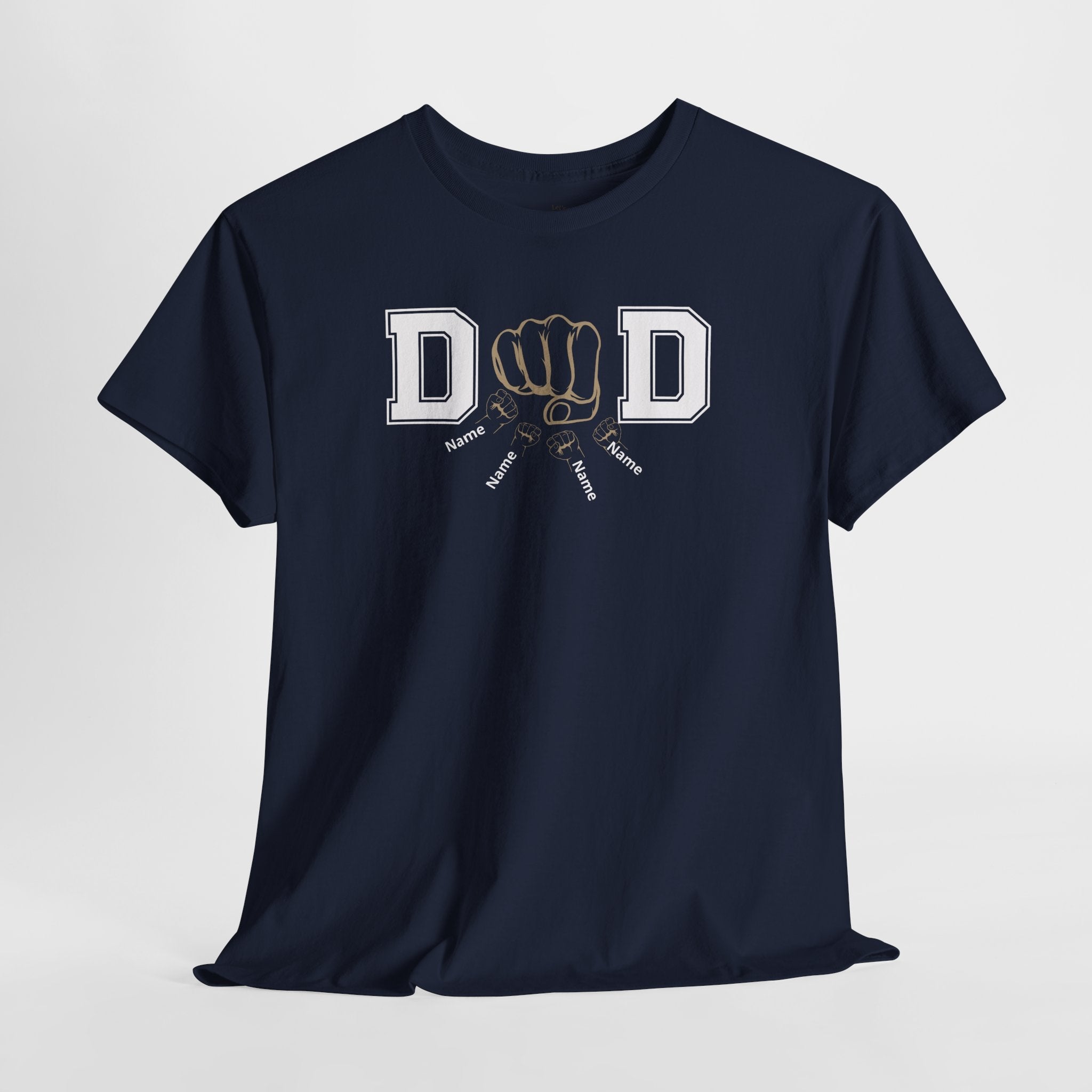 Dad Fist Bump T‑Shirt — Vintage Block Letter DAD Graphic Tee