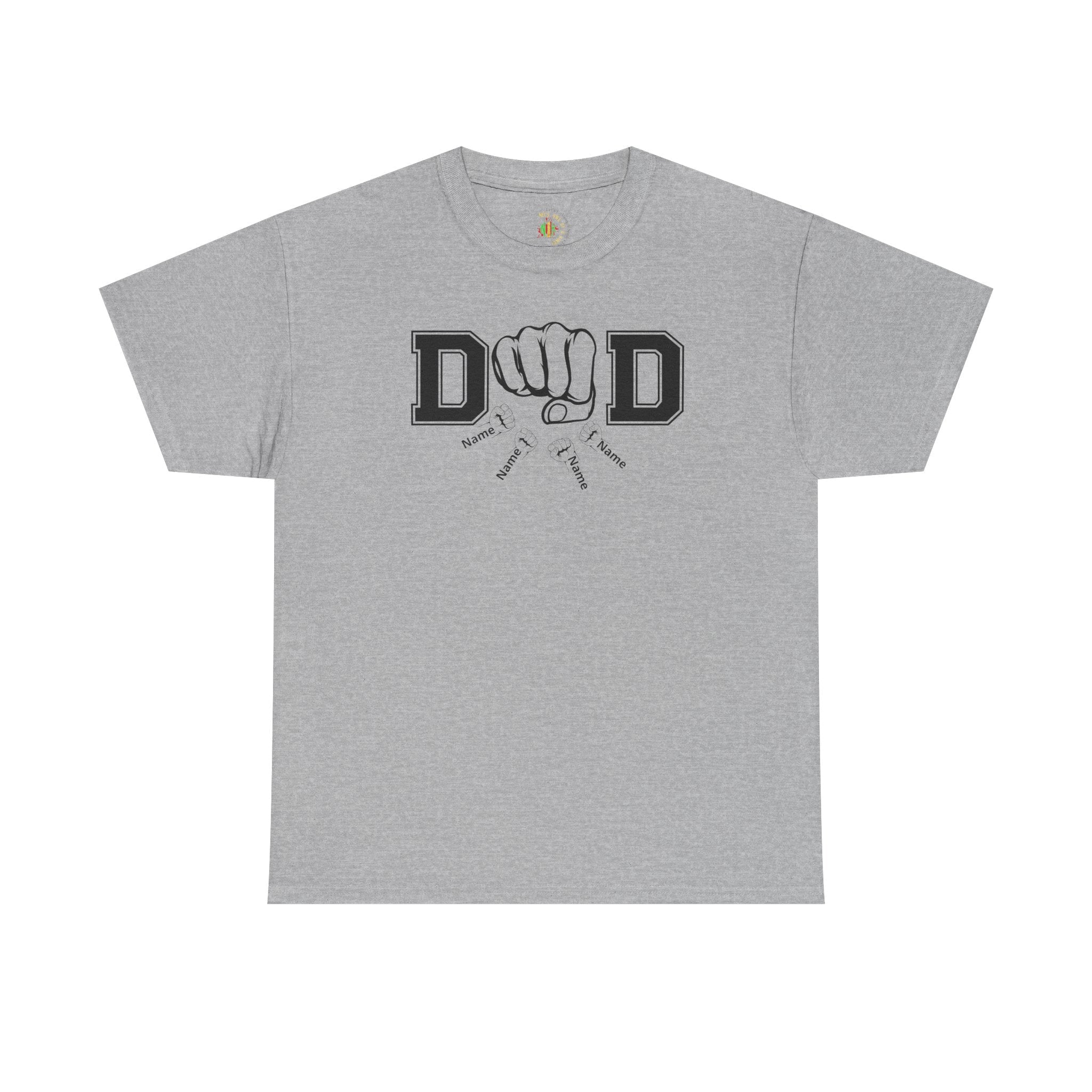 Dad Fist Bump T‑Shirt — Vintage Block Letter DAD Graphic Tee