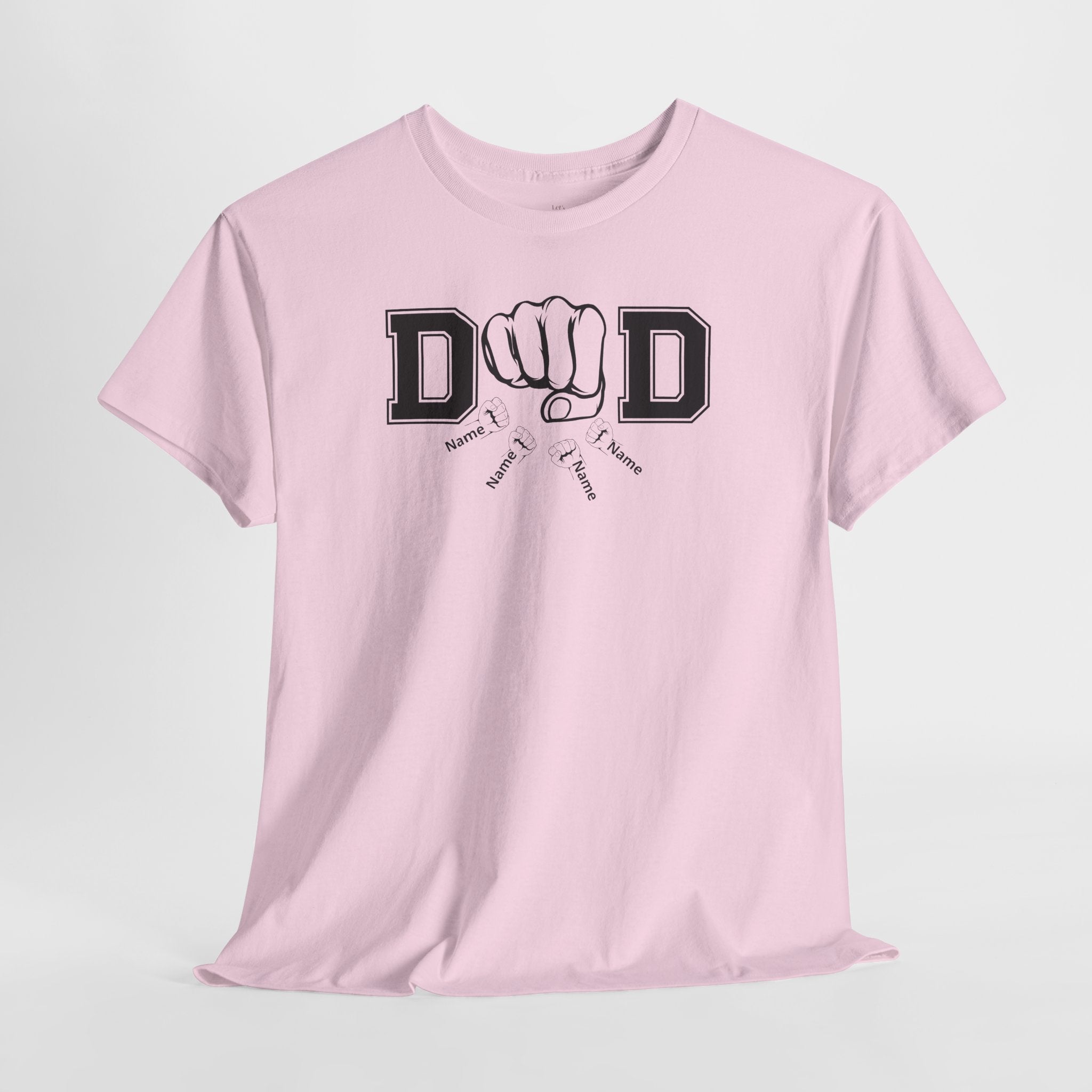 Dad Fist Bump T‑Shirt — Vintage Block Letter DAD Graphic Tee