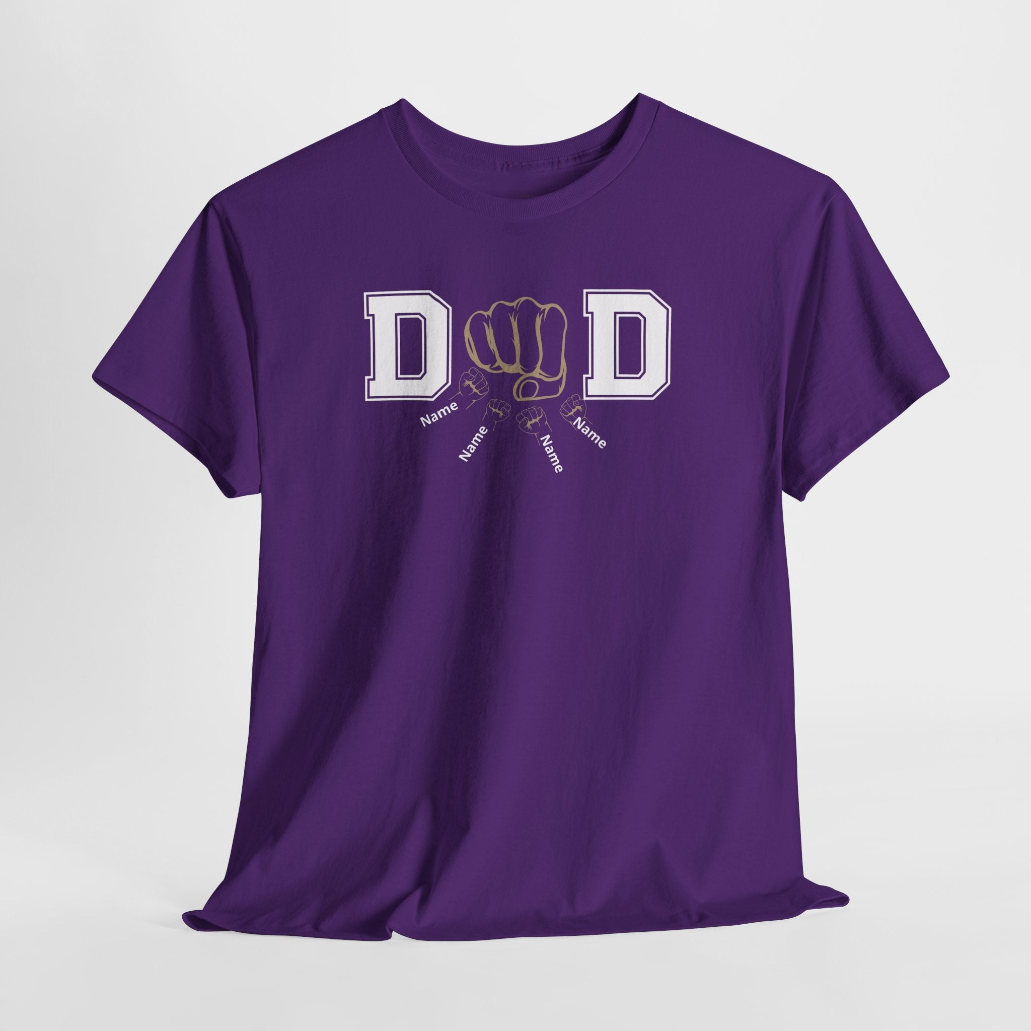 Dad Fist Bump T‑Shirt — Vintage Block Letter DAD Graphic Tee
