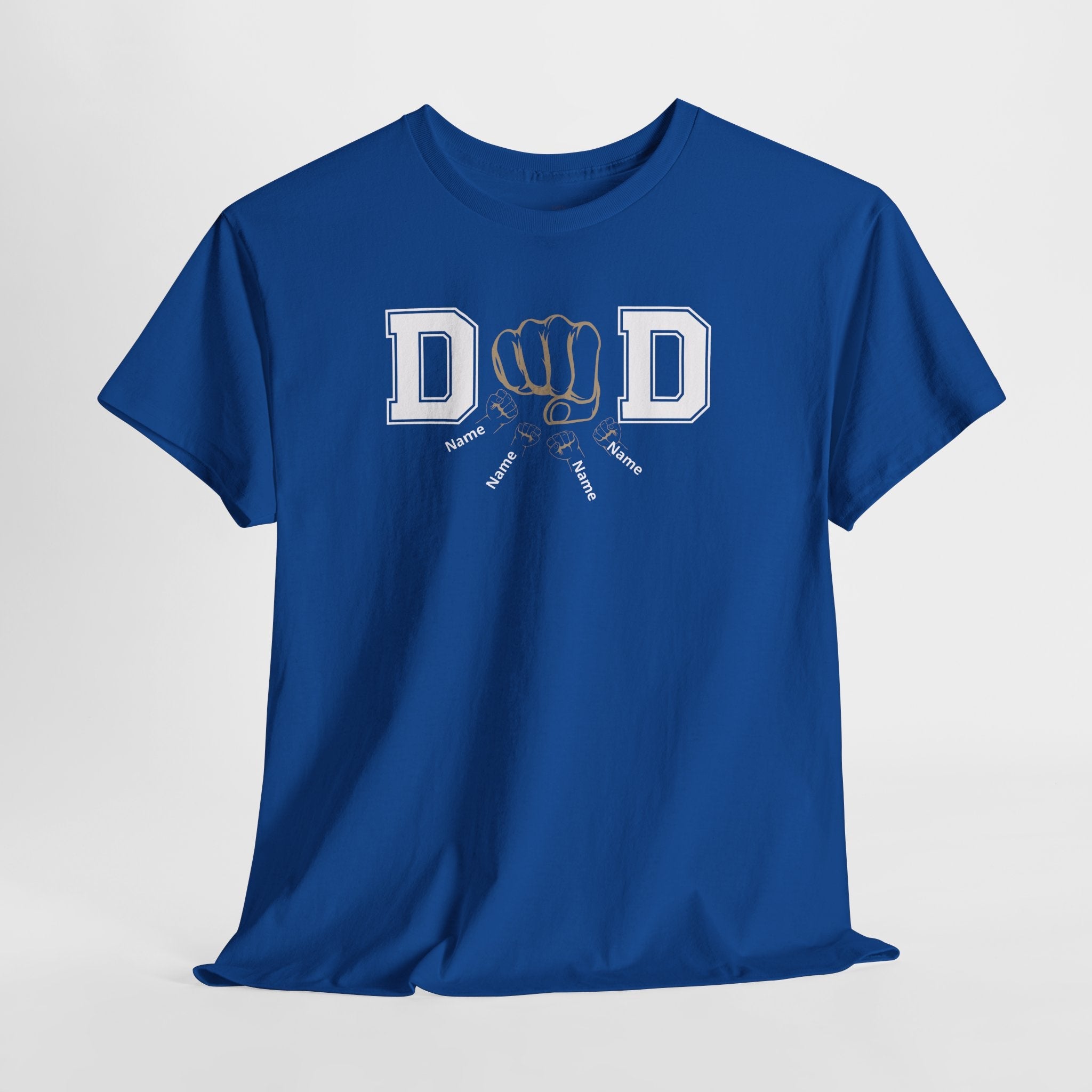 Dad Fist Bump T‑Shirt — Vintage Block Letter DAD Graphic Tee