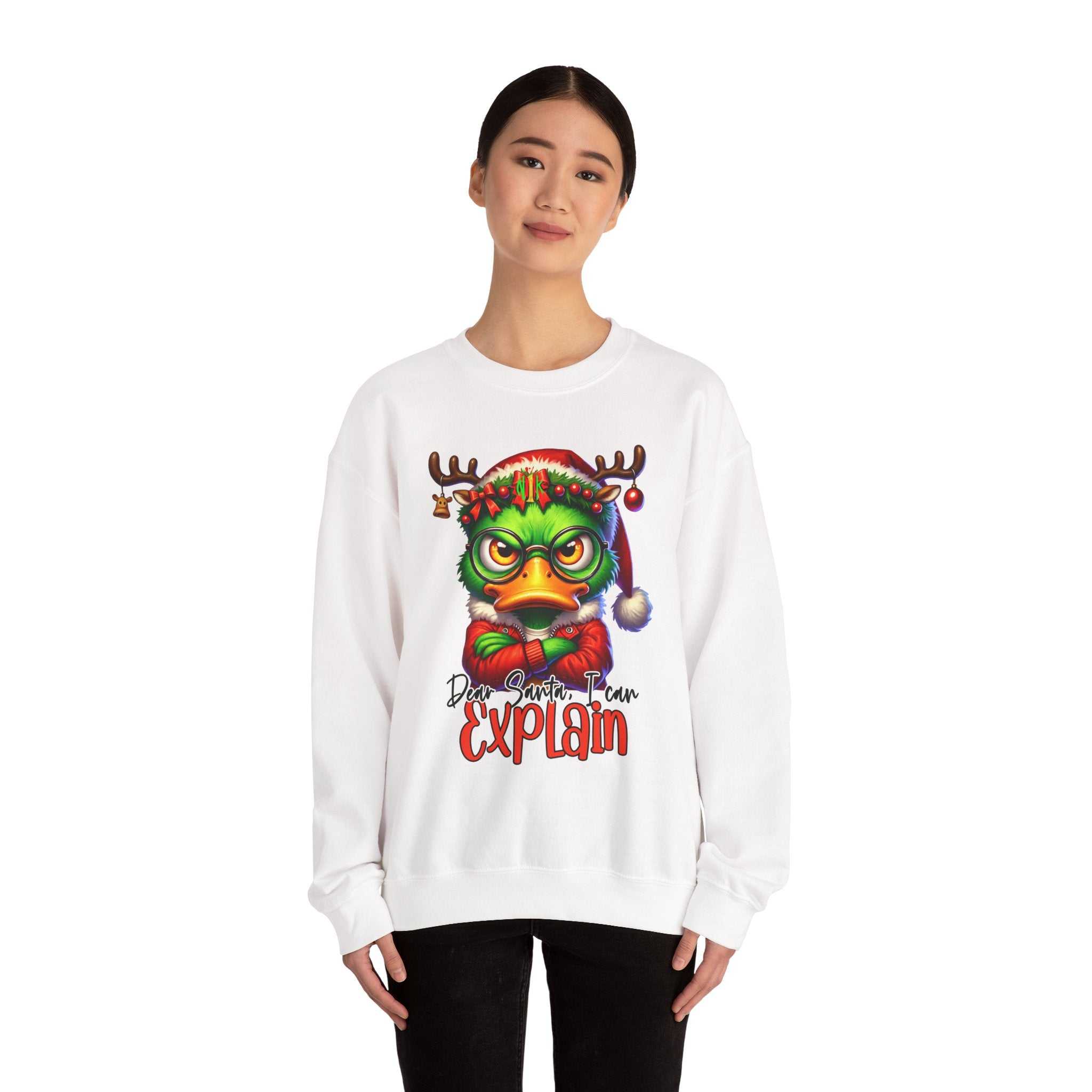 Dear Santa I Can Explain Sweatshirt — Funny Christmas CrewneckSweatshirtExplain Unisex Heavy Blend™ Crewneck Sweatshirt