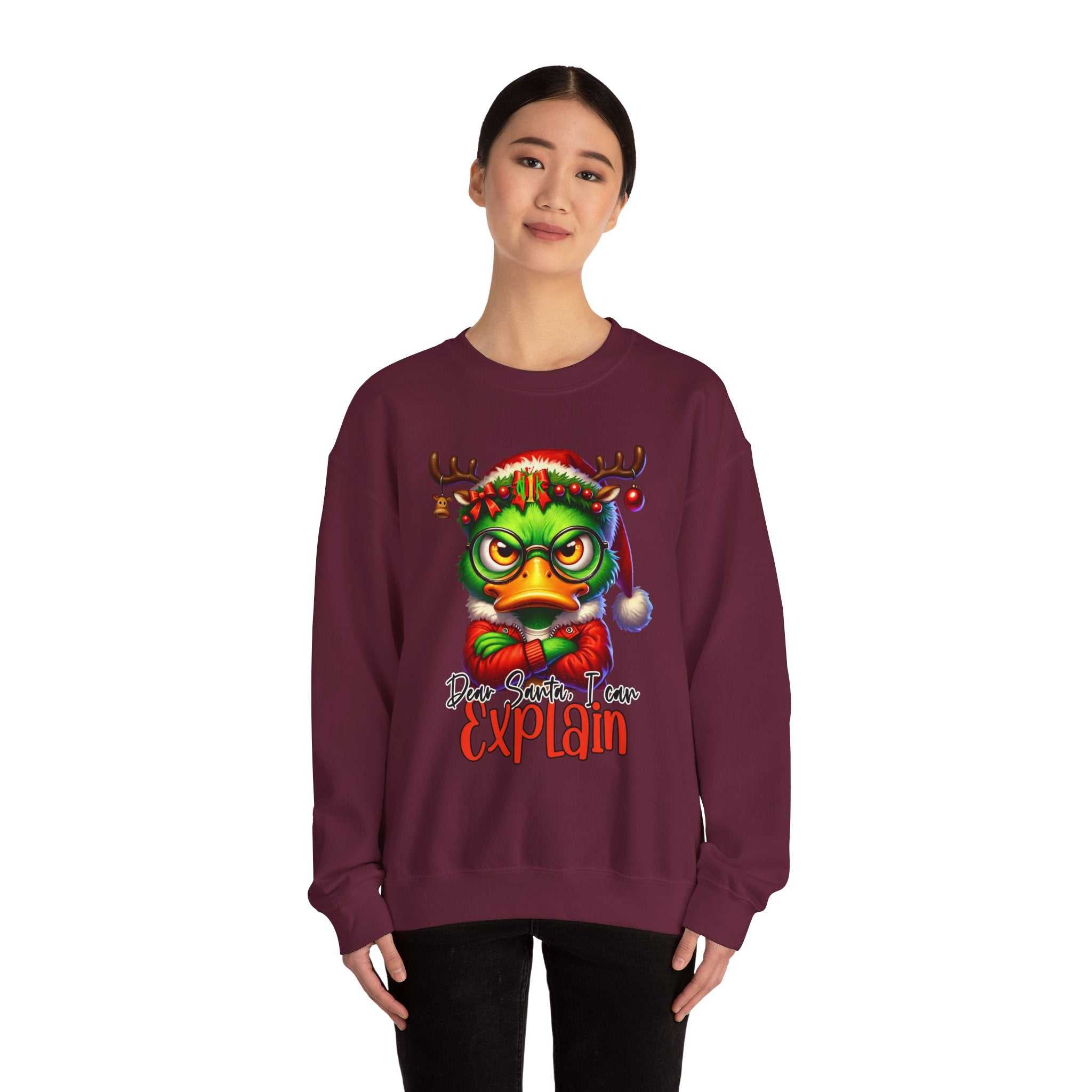 Dear Santa I Can Explain Sweatshirt — Funny Christmas CrewneckSweatshirtExplain Unisex Heavy Blend™ Crewneck Sweatshirt