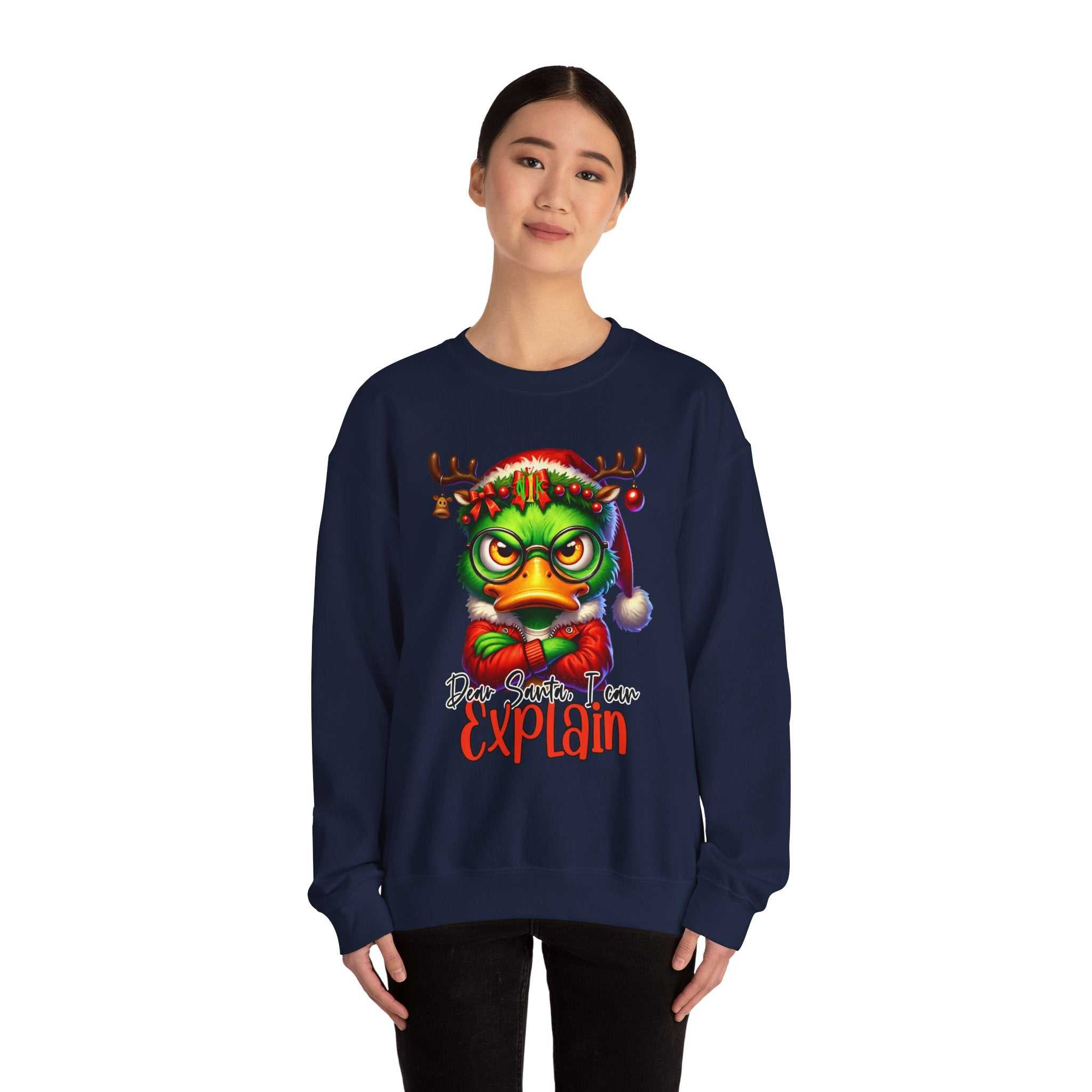 Dear Santa I Can Explain Sweatshirt — Funny Christmas CrewneckSweatshirtExplain Unisex Heavy Blend™ Crewneck Sweatshirt