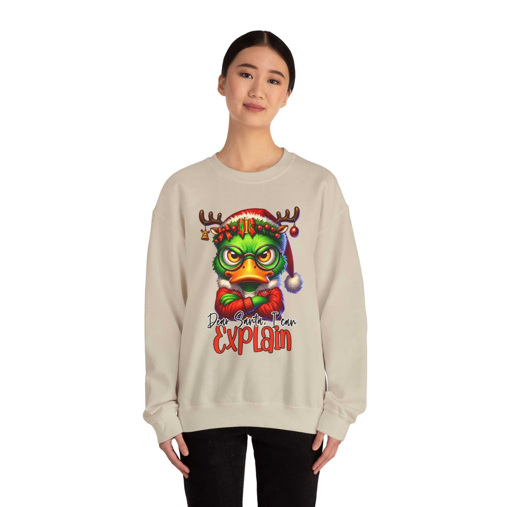 Dear Santa I Can Explain Sweatshirt — Funny Christmas CrewneckSweatshirtExplain Unisex Heavy Blend™ Crewneck Sweatshirt