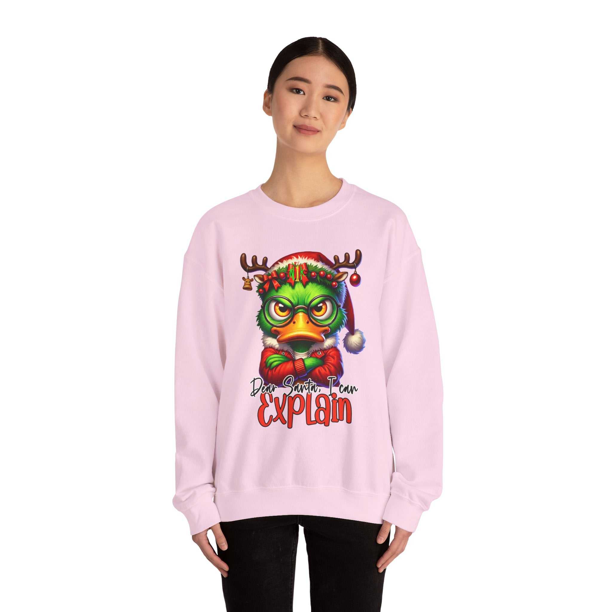 Dear Santa I Can Explain Sweatshirt — Funny Christmas CrewneckSweatshirtExplain Unisex Heavy Blend™ Crewneck Sweatshirt