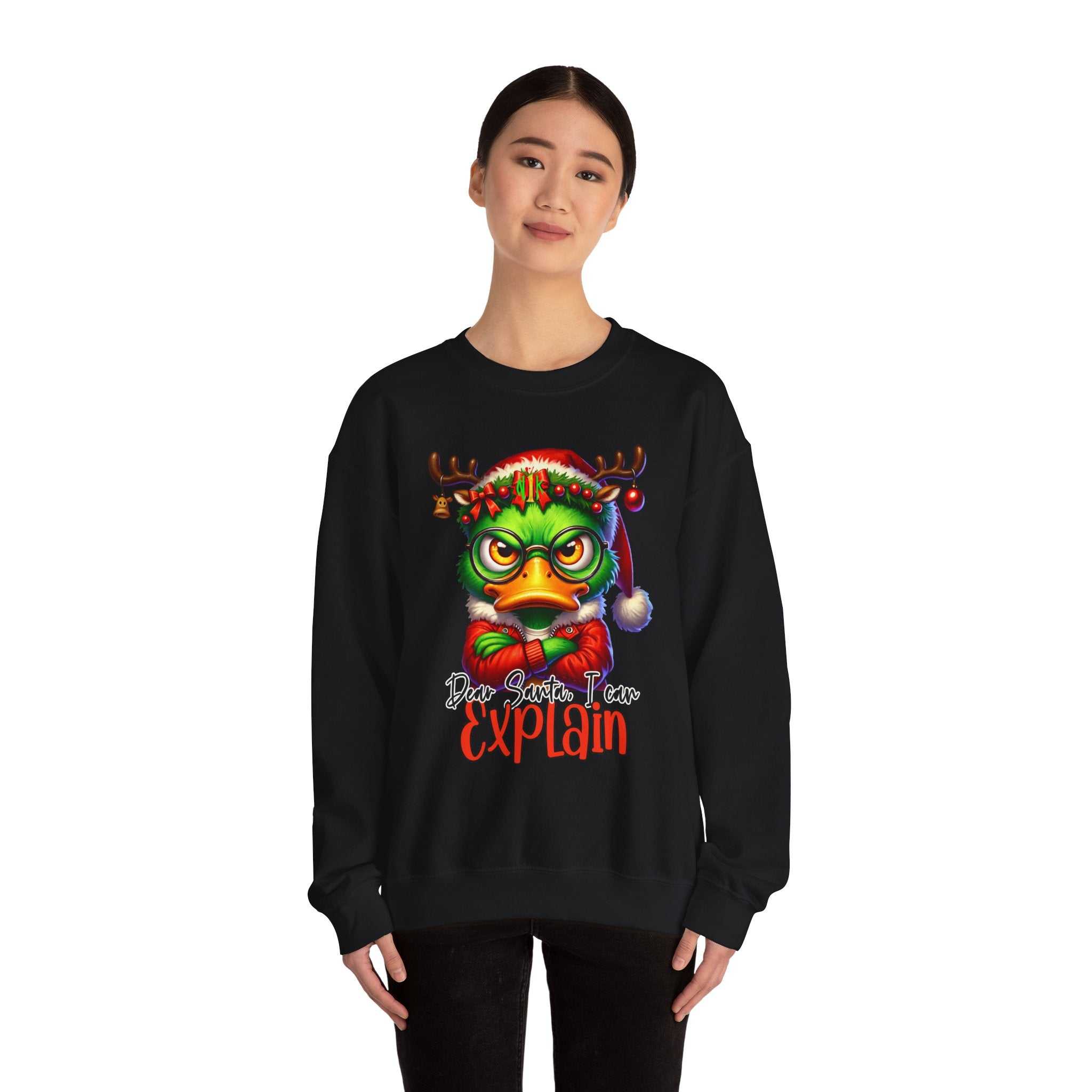 Dear Santa I Can Explain Sweatshirt — Funny Christmas CrewneckSweatshirtExplain Unisex Heavy Blend™ Crewneck Sweatshirt